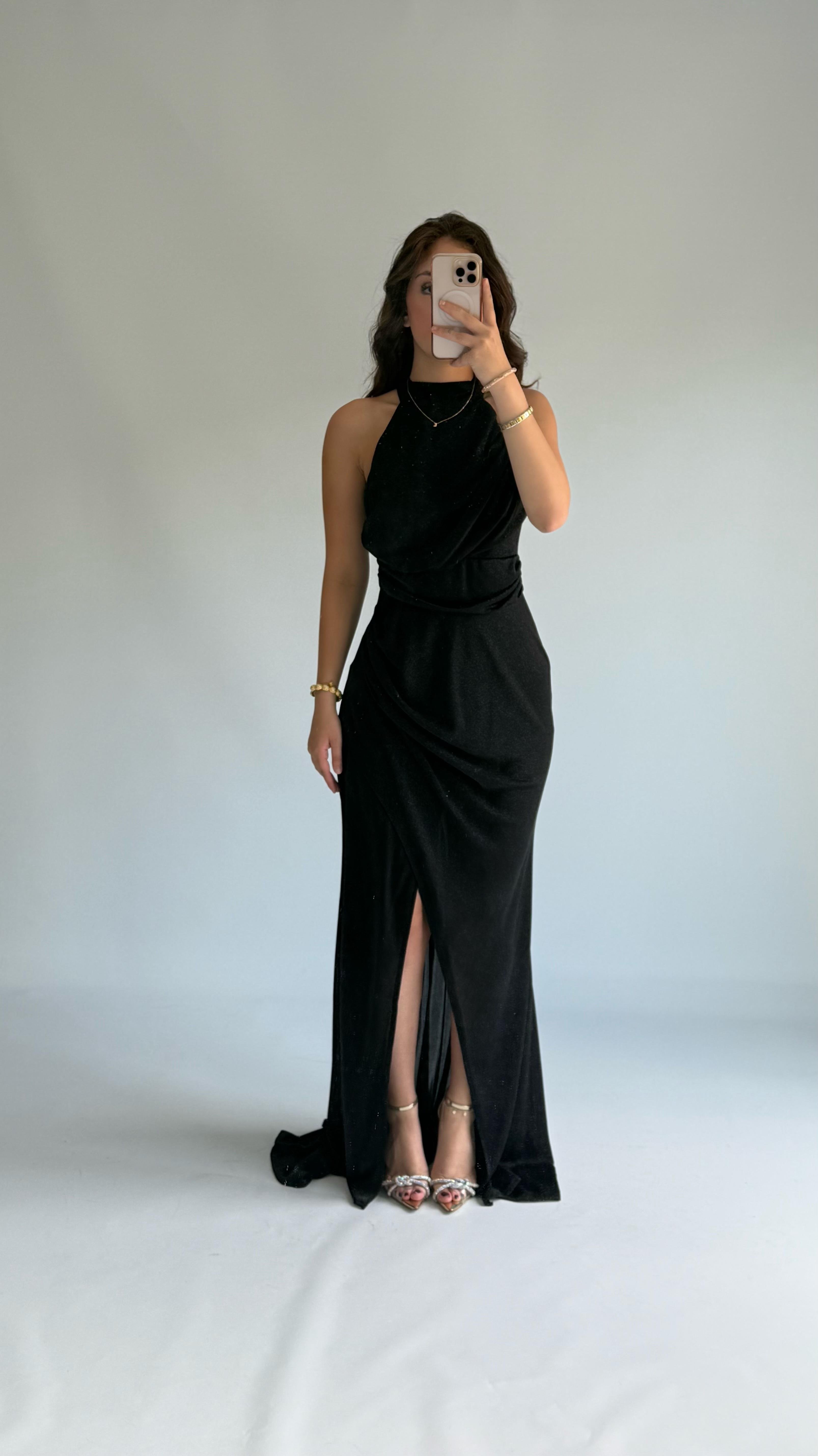 Rebekah Sıfır Kol Abiye Siyah