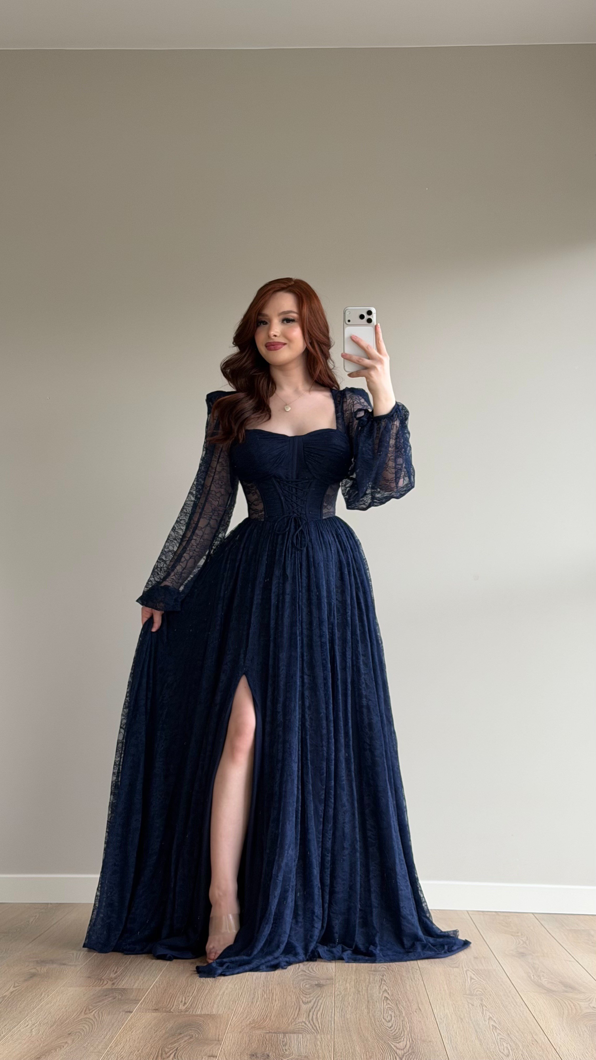 Romance Dantelli Abiye Lacivert