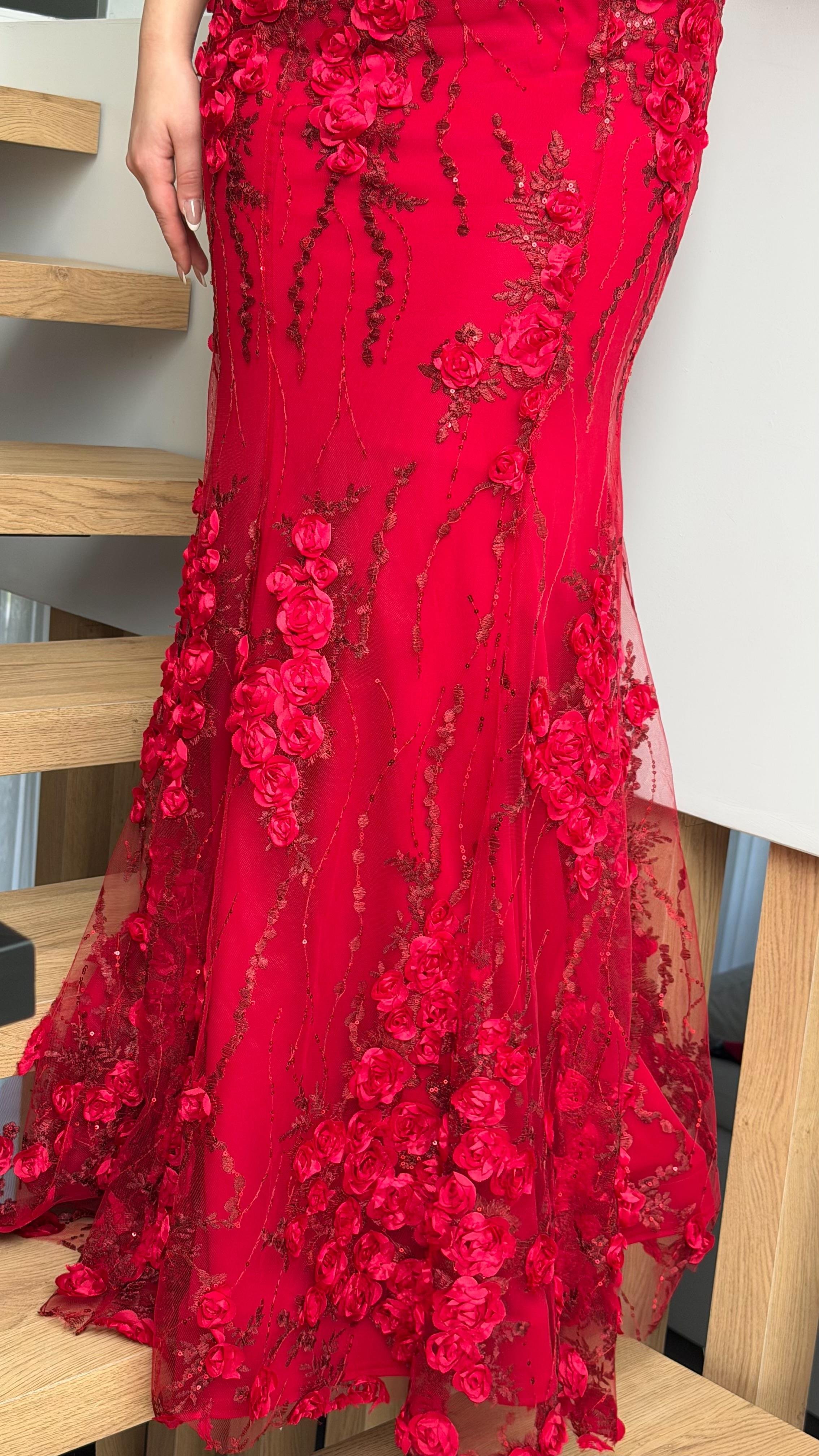 Rose Balık Abiye Kırmızı