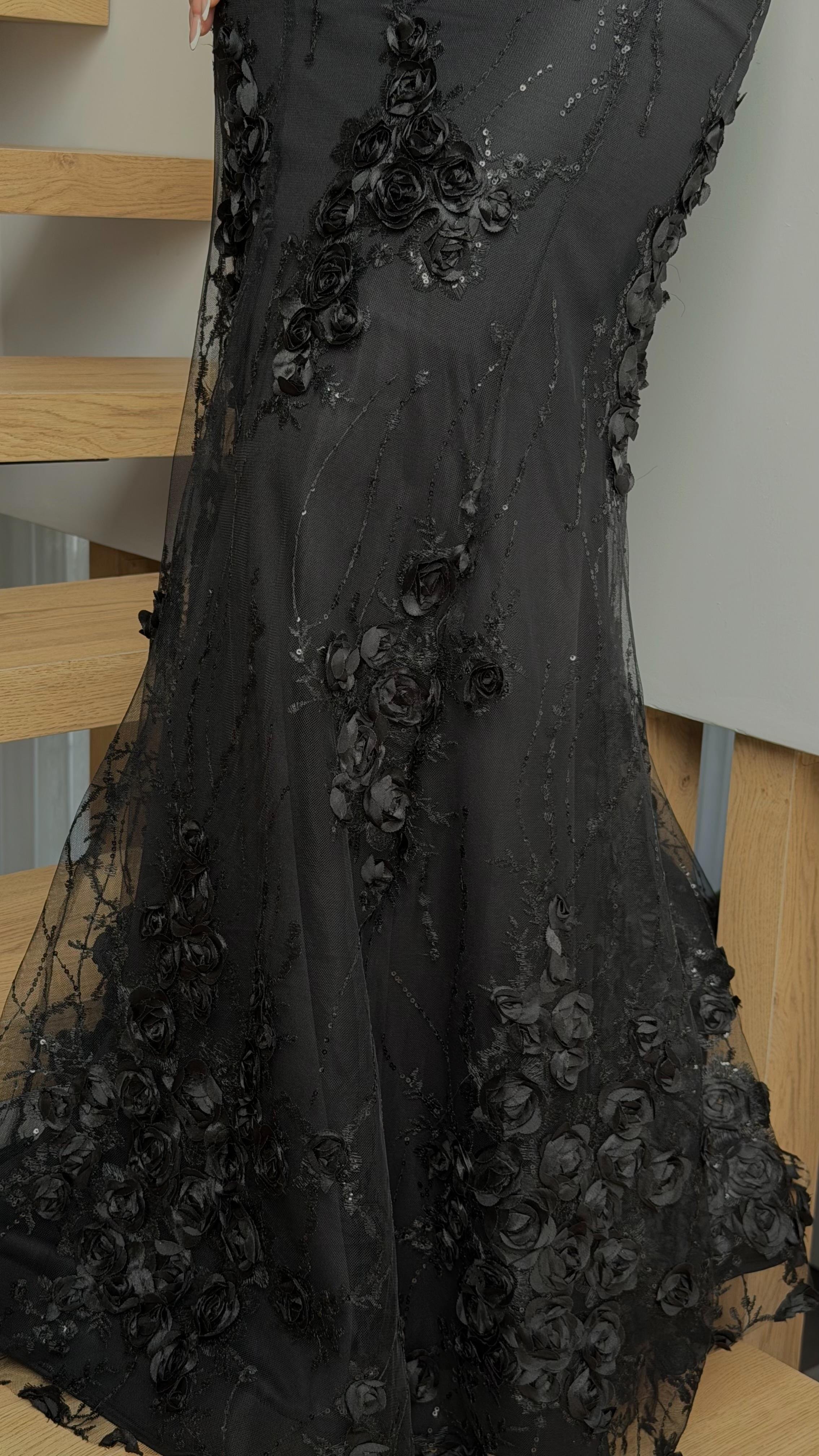 Rose Balık Abiye Siyah