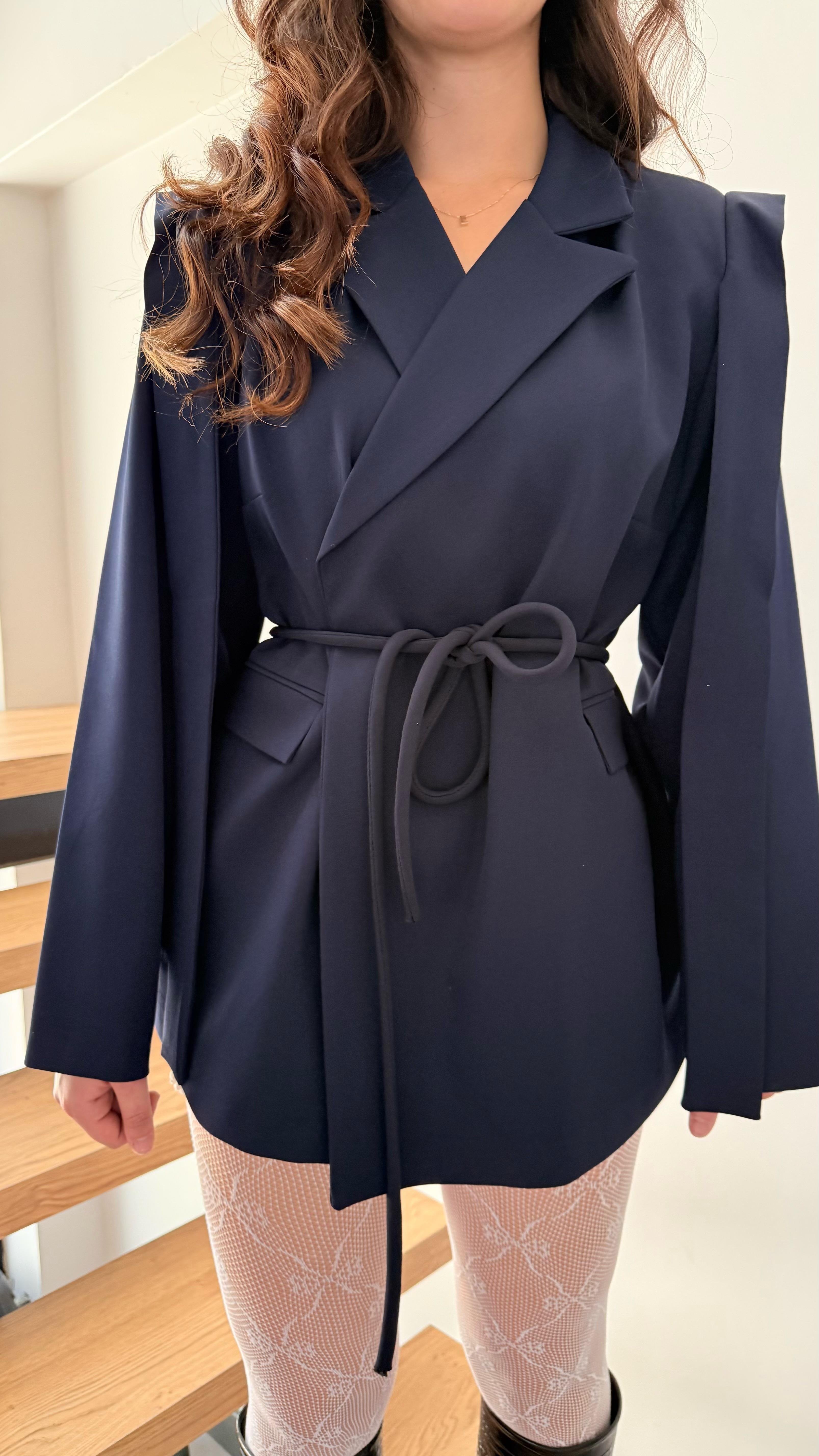 Roxy Tasarım Blazer Ceket Lacivert 