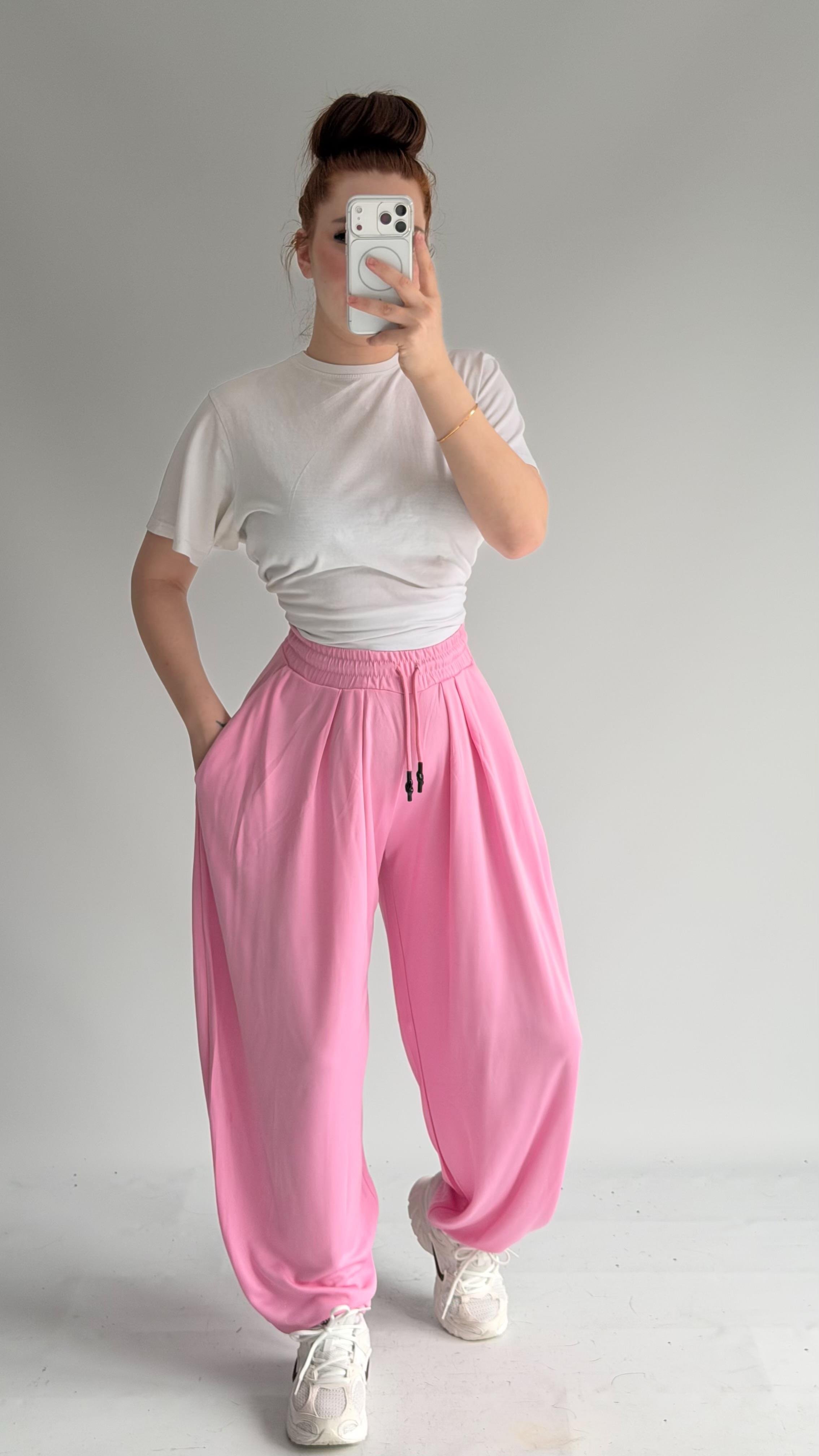 Şalvar Eşofman Oversize Pembe