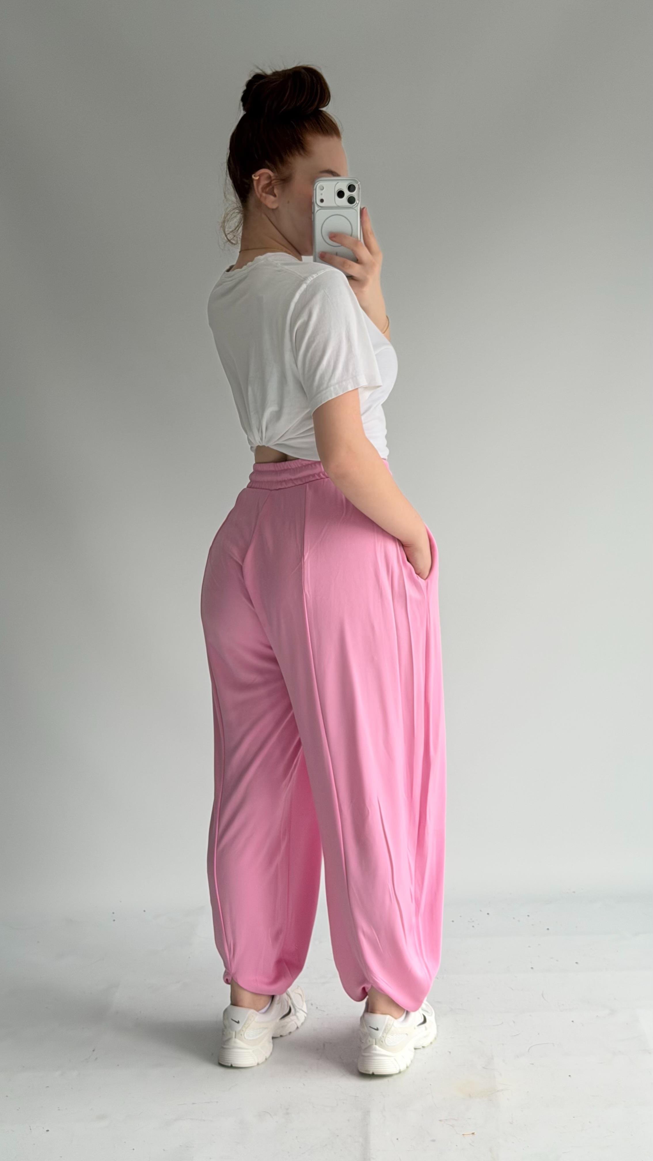 Şalvar Eşofman Oversize Pembe