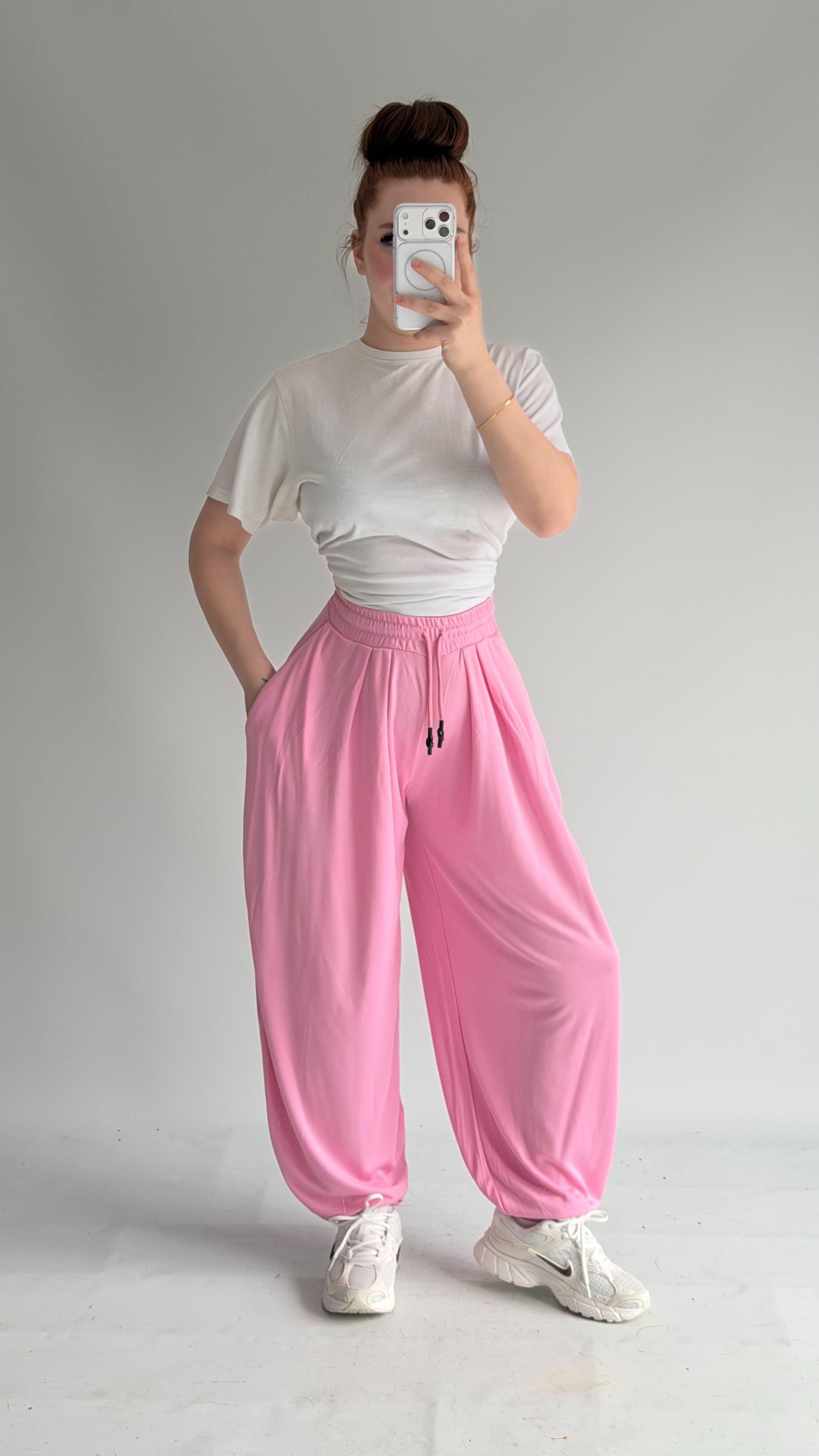 Şalvar Eşofman Oversize Pembe