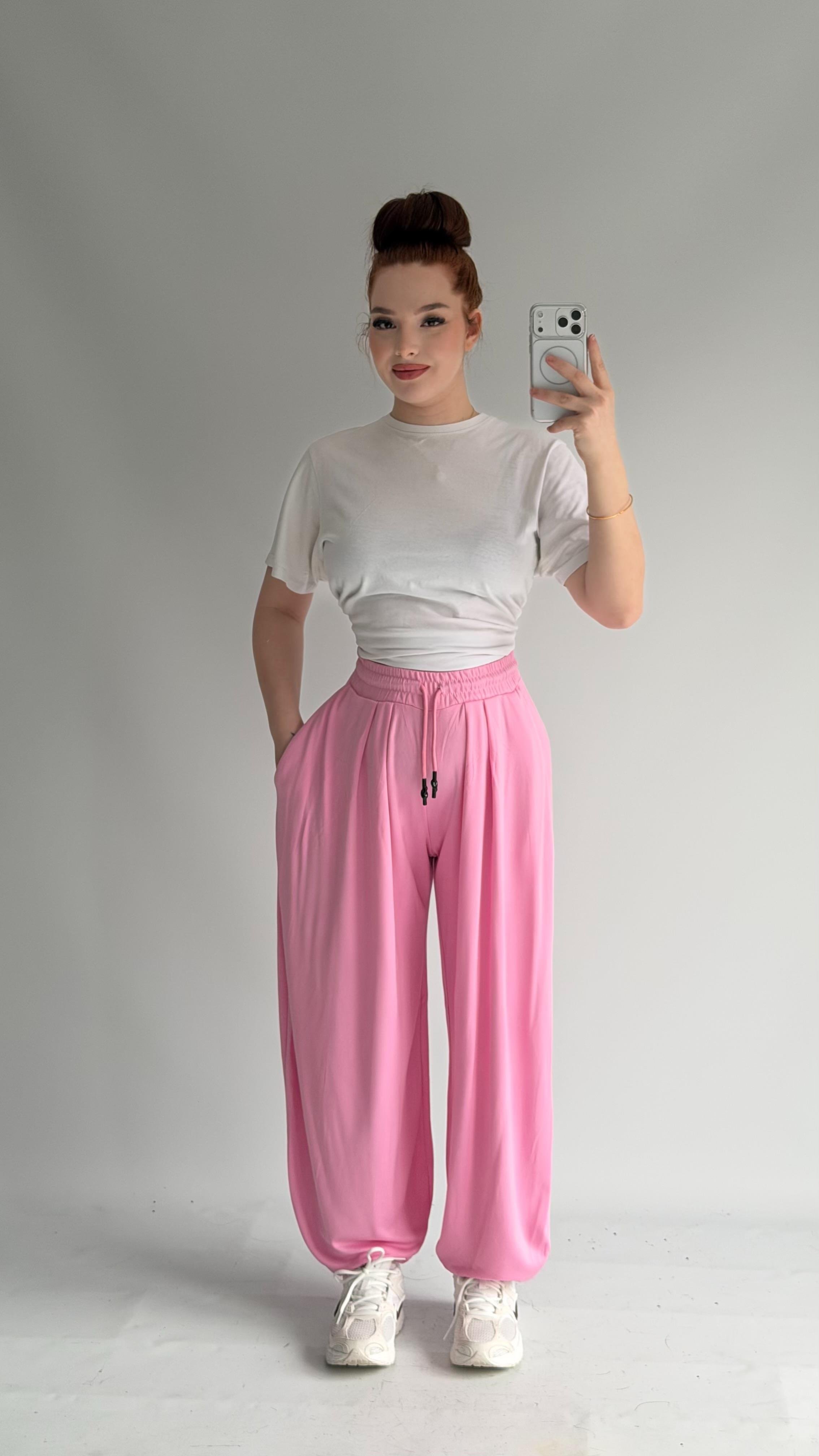 Şalvar Eşofman Oversize Pembe