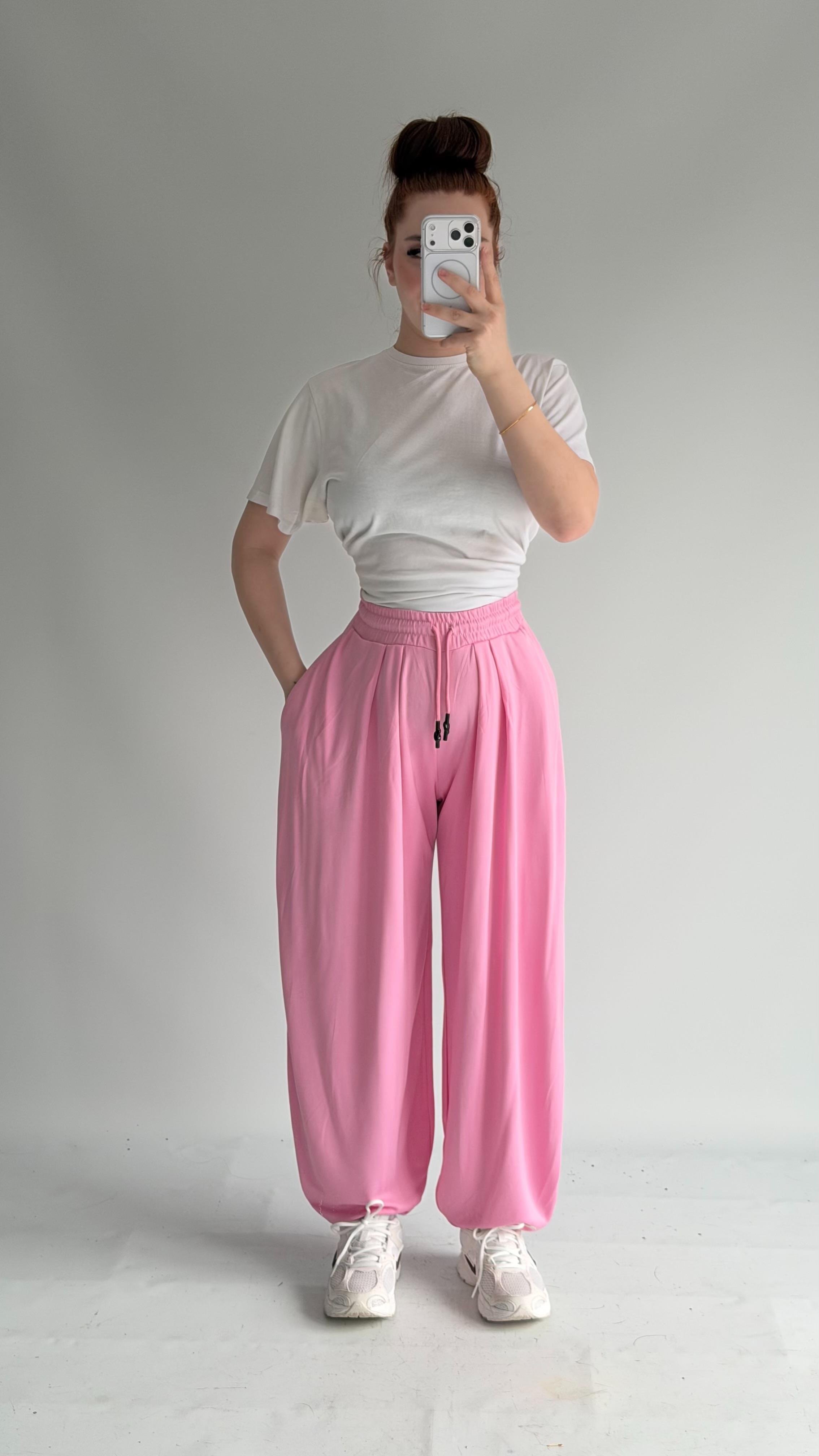 Şalvar Eşofman Oversize Pembe