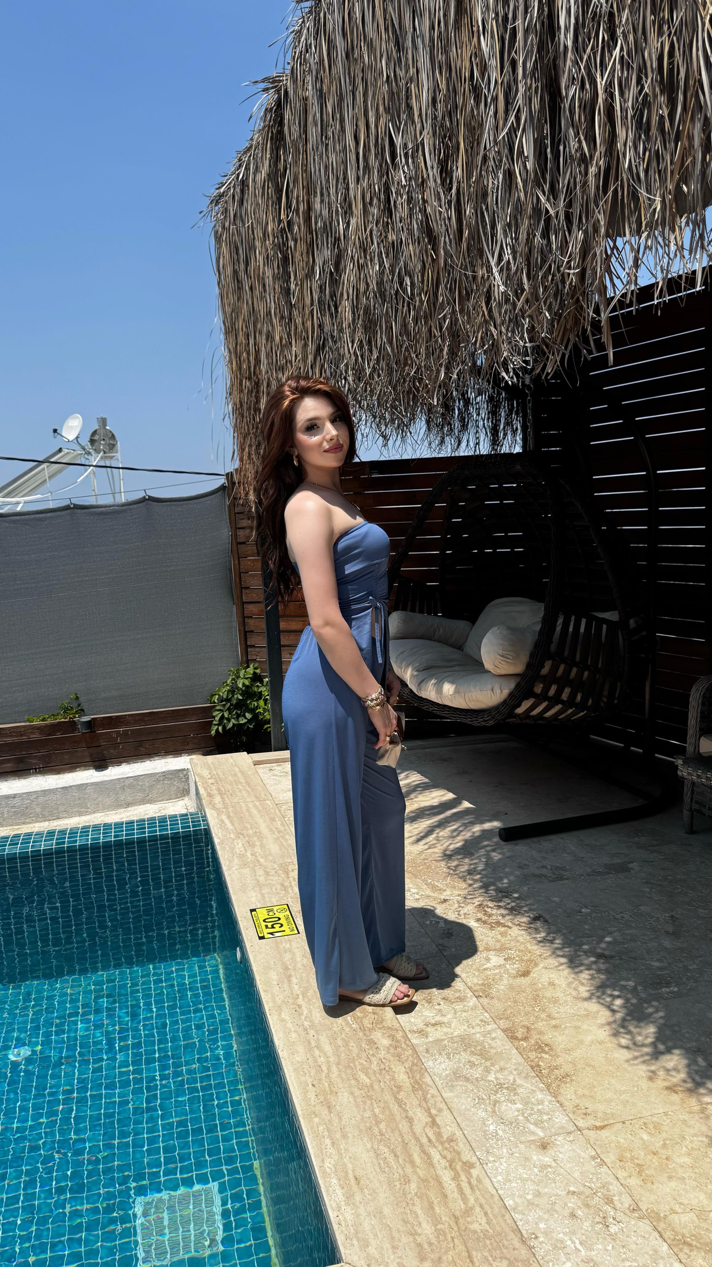 Sandy Straplez Takım İndigo Mavisi