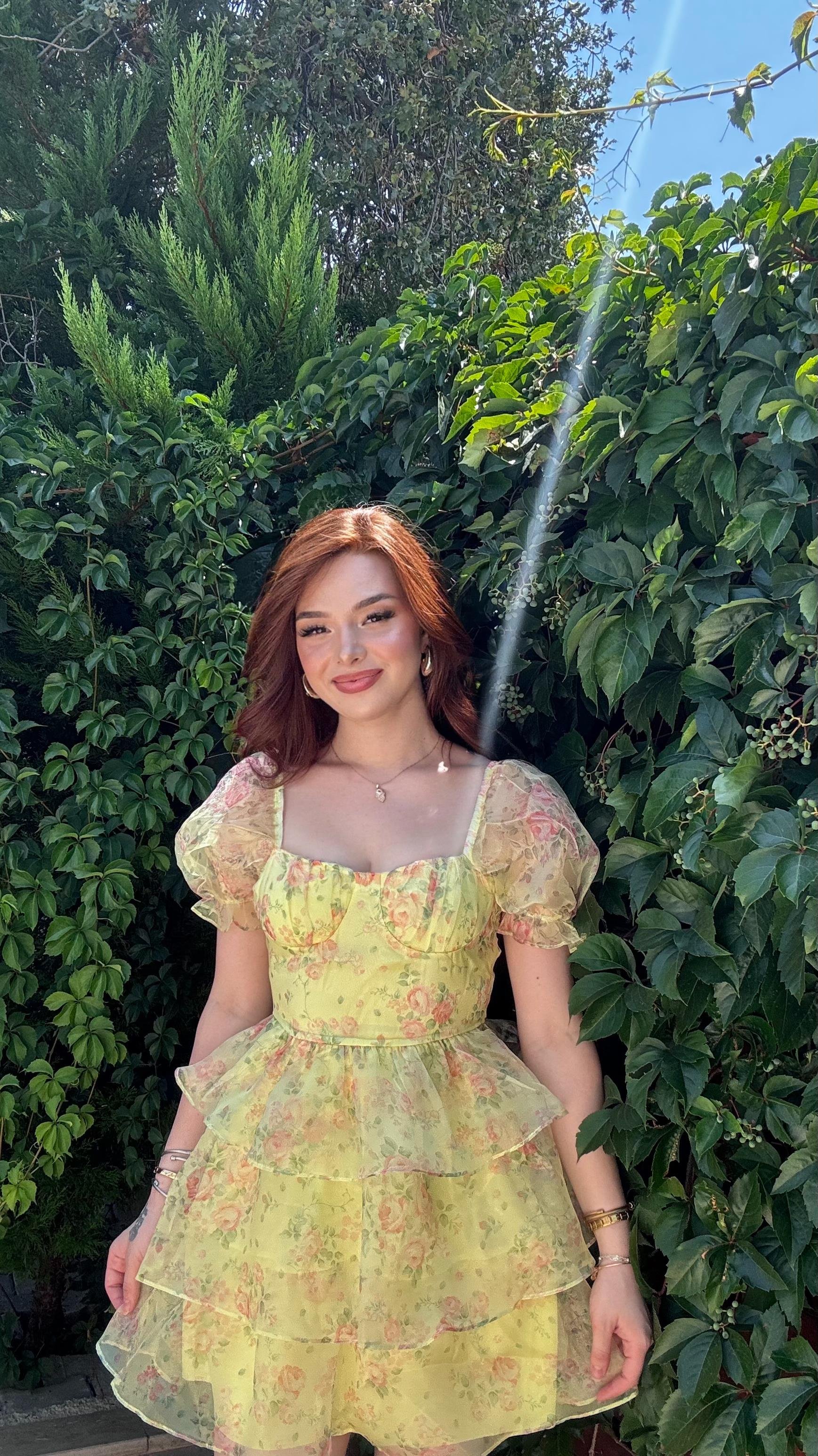 Senorita Sarı Kabarık Elbise
