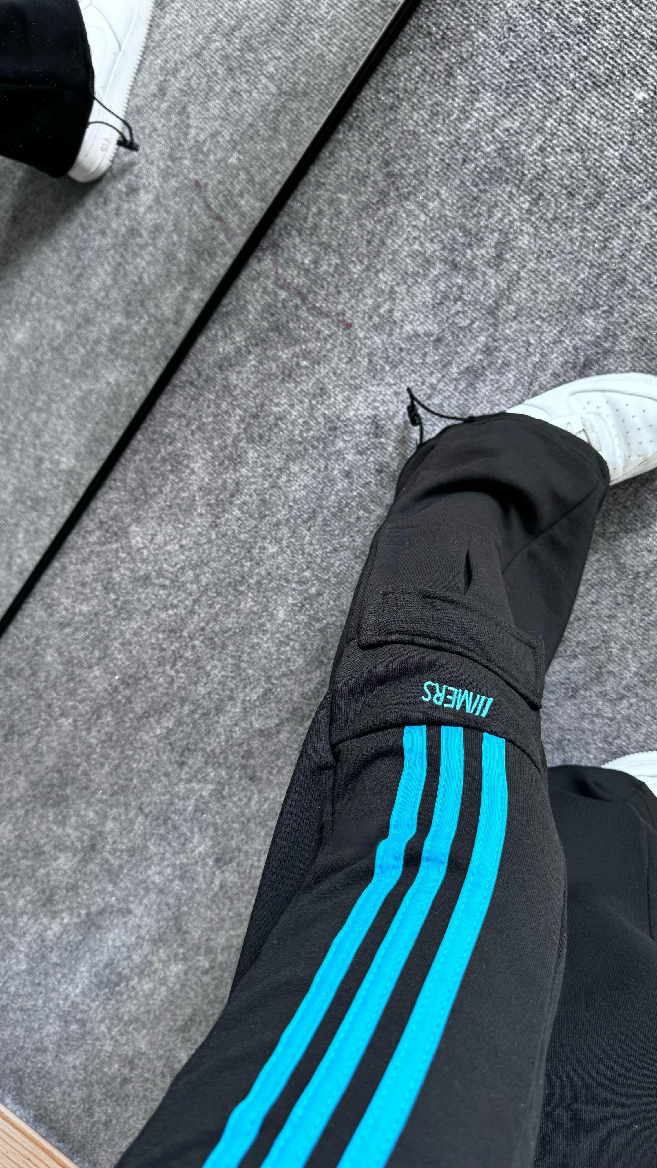 Şeritli Kargo Eşofman Mavi