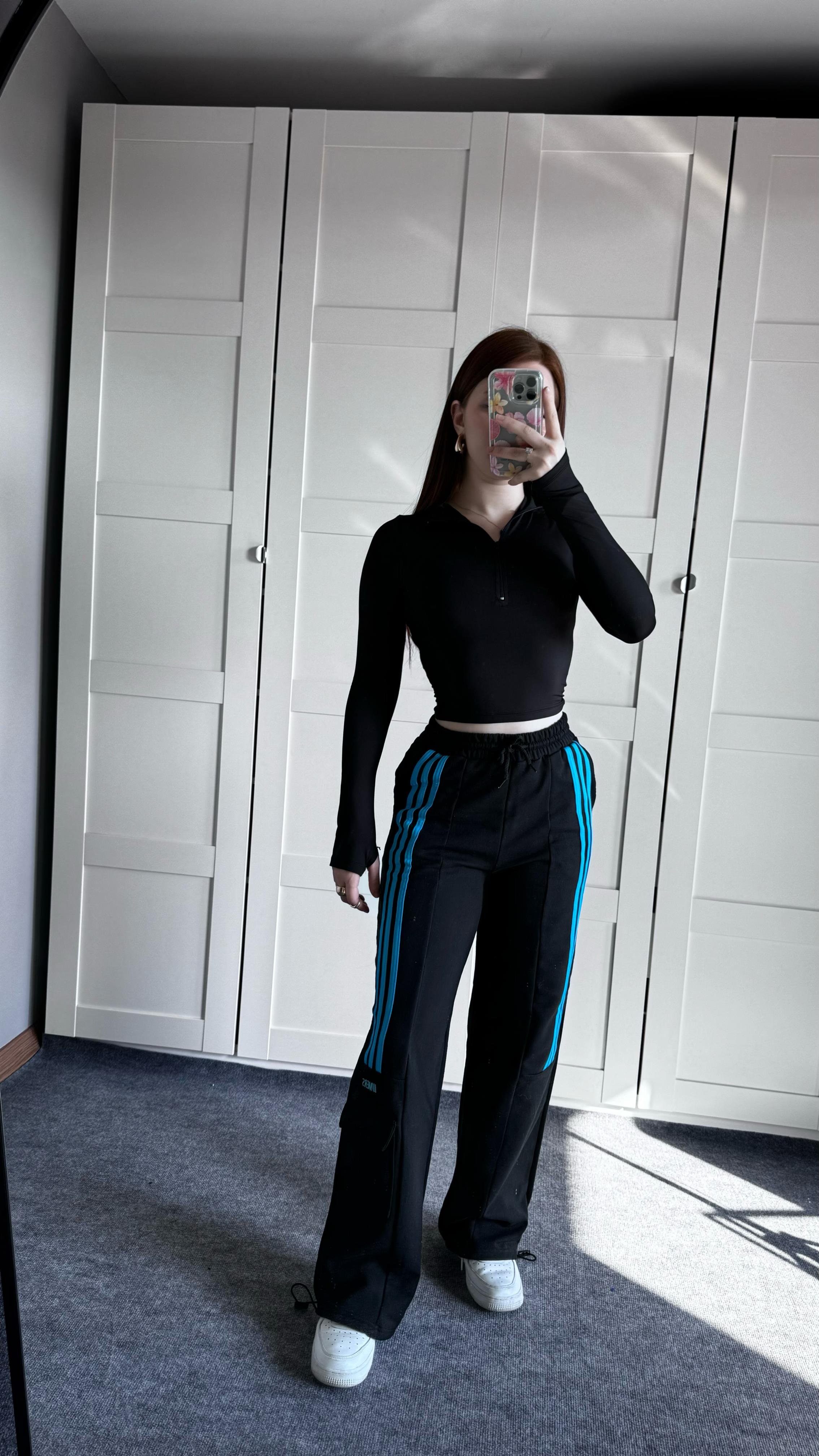 Şeritli Kargo Eşofman Mavi