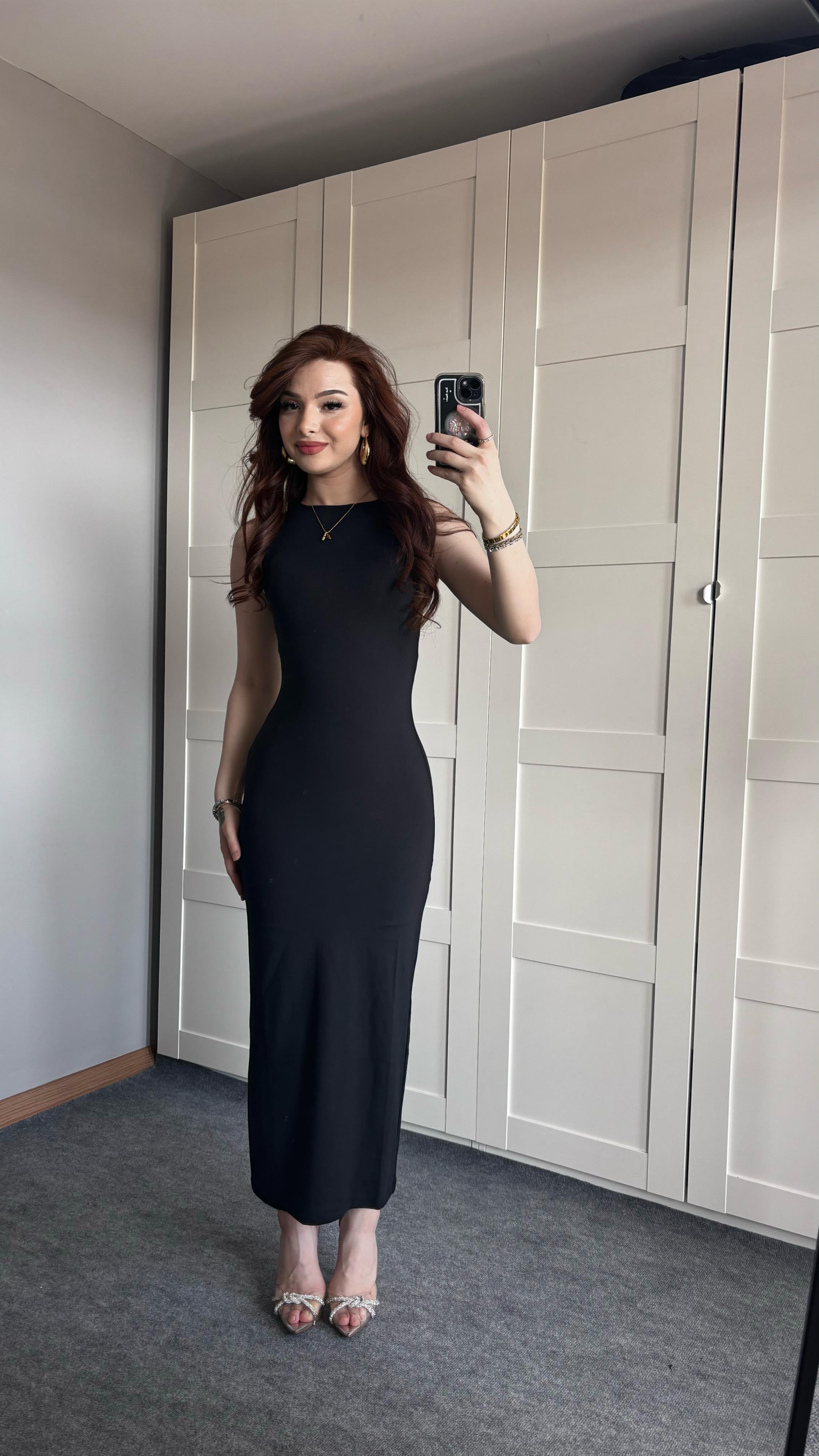 Sıfır Kol Maxi Elbise