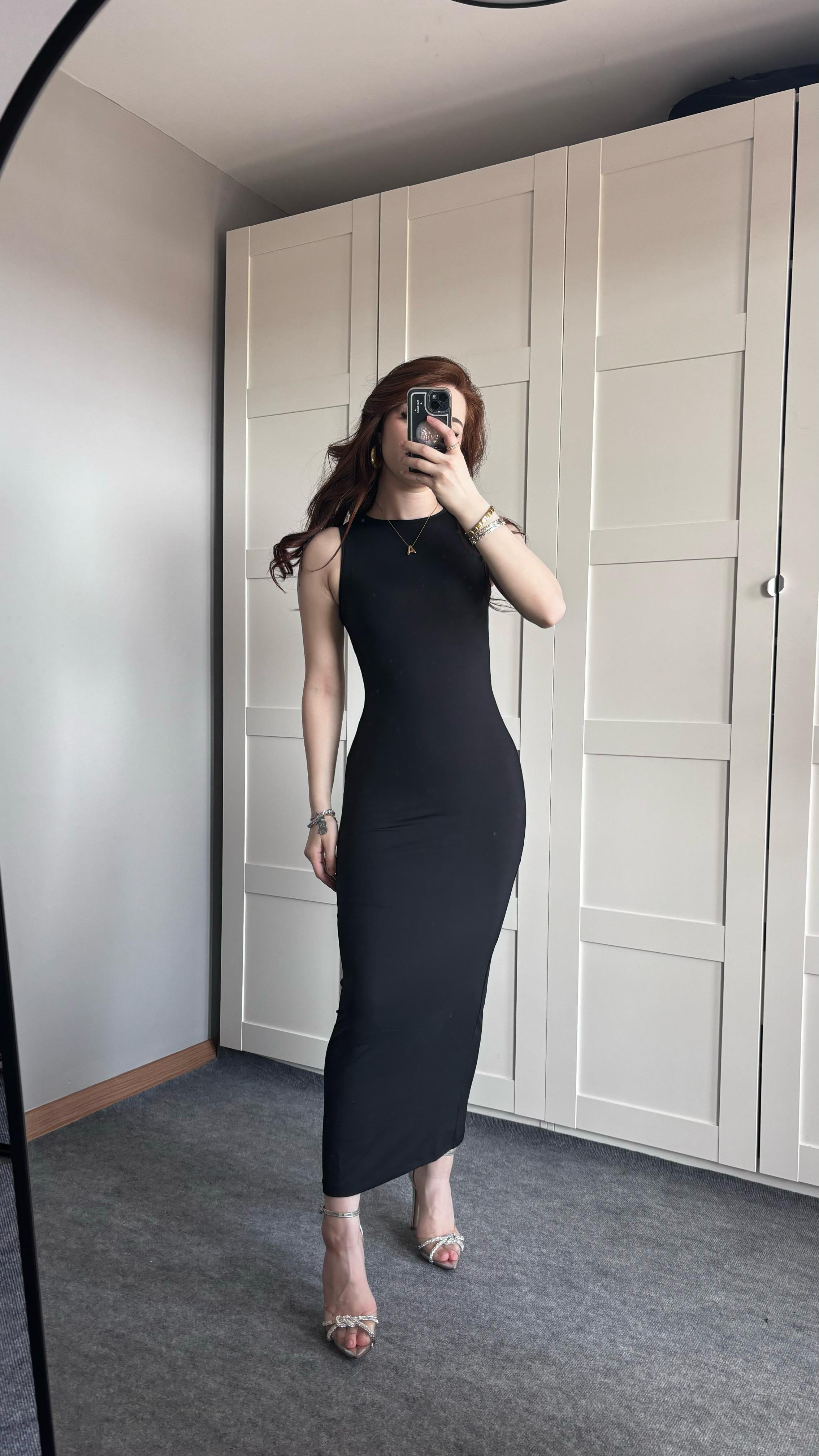Sıfır Kol Maxi Elbise