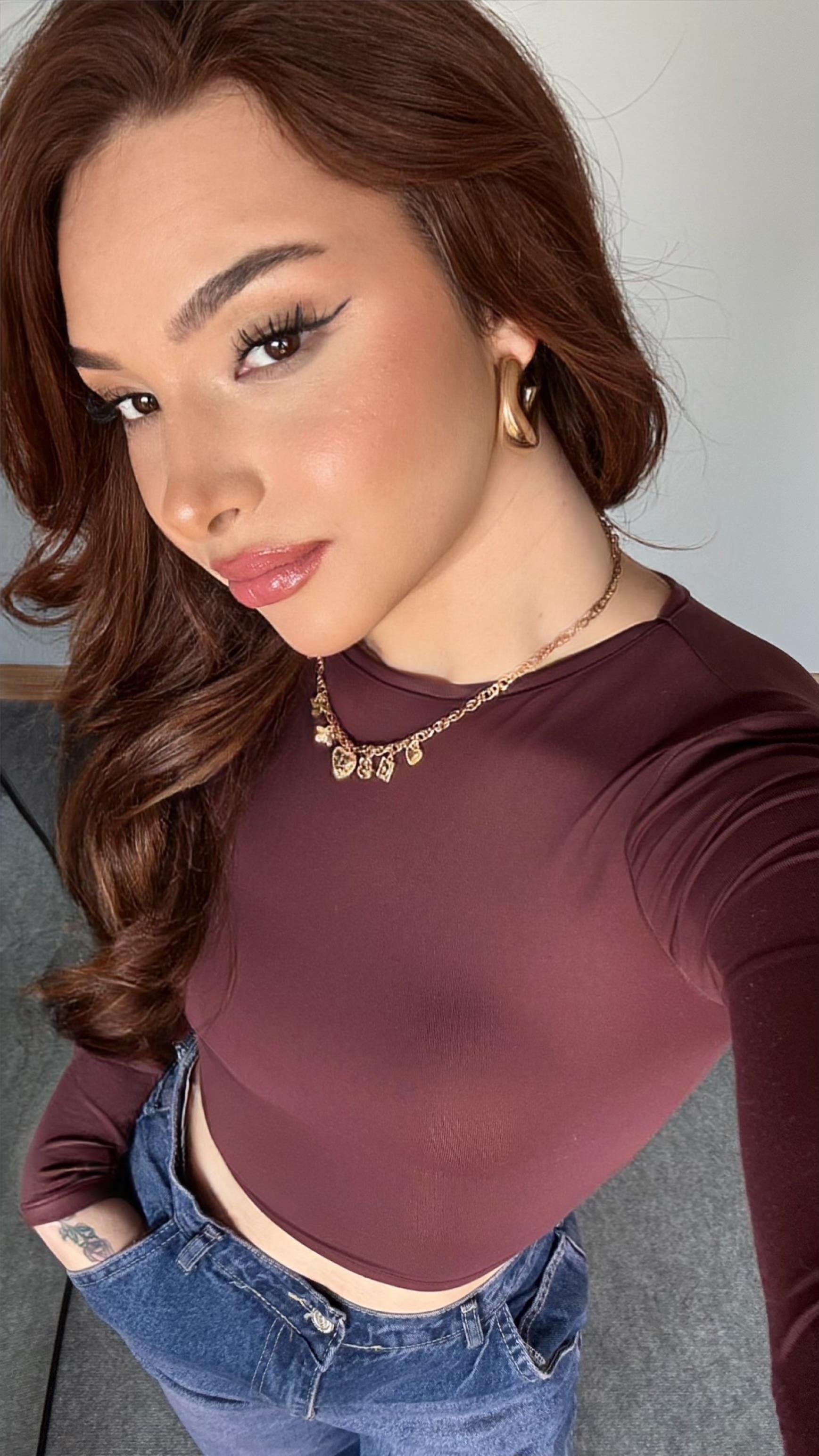 Sırt Çapraz Bluz Bordo
