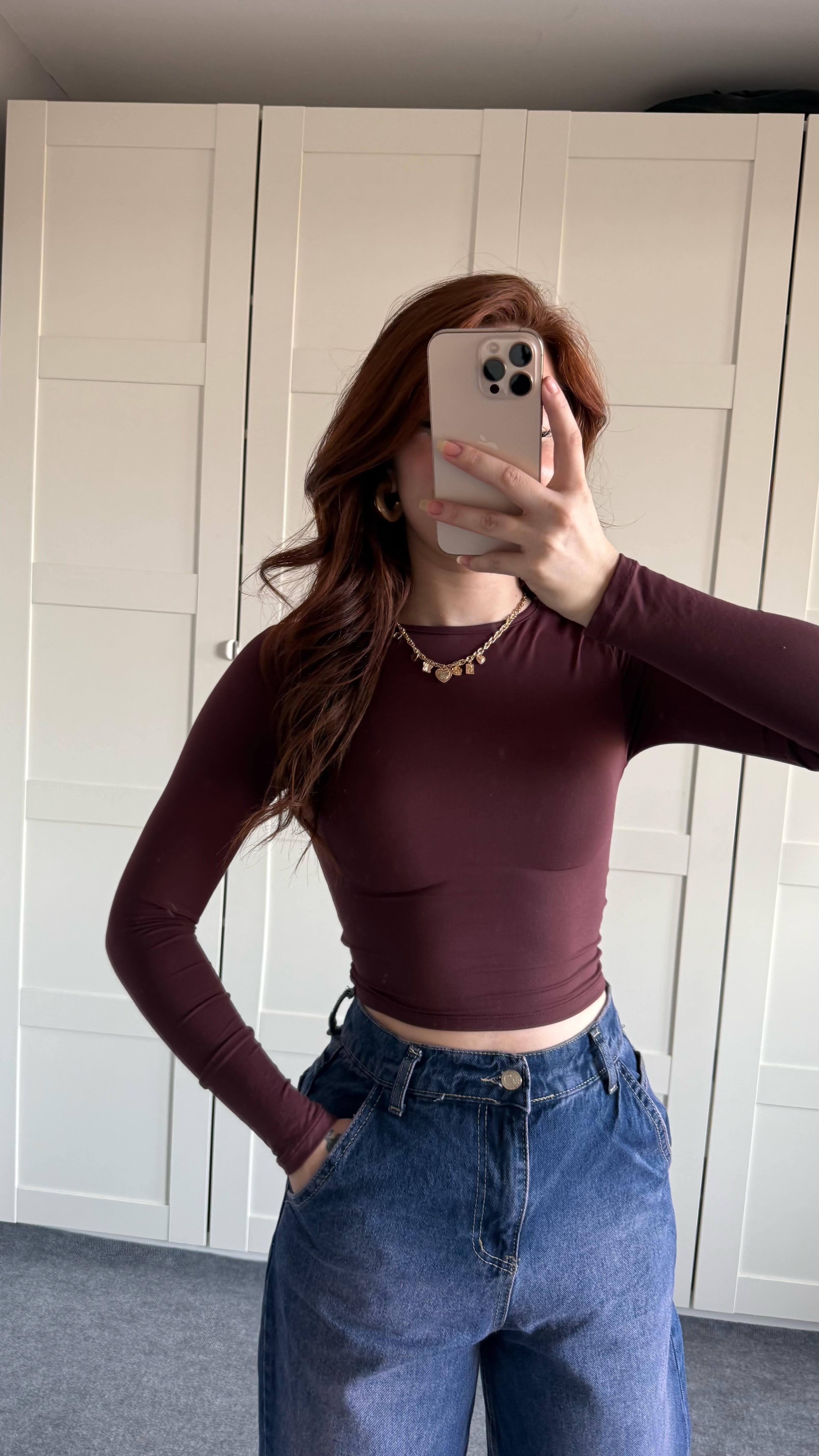 Sırt Çapraz Bluz Bordo