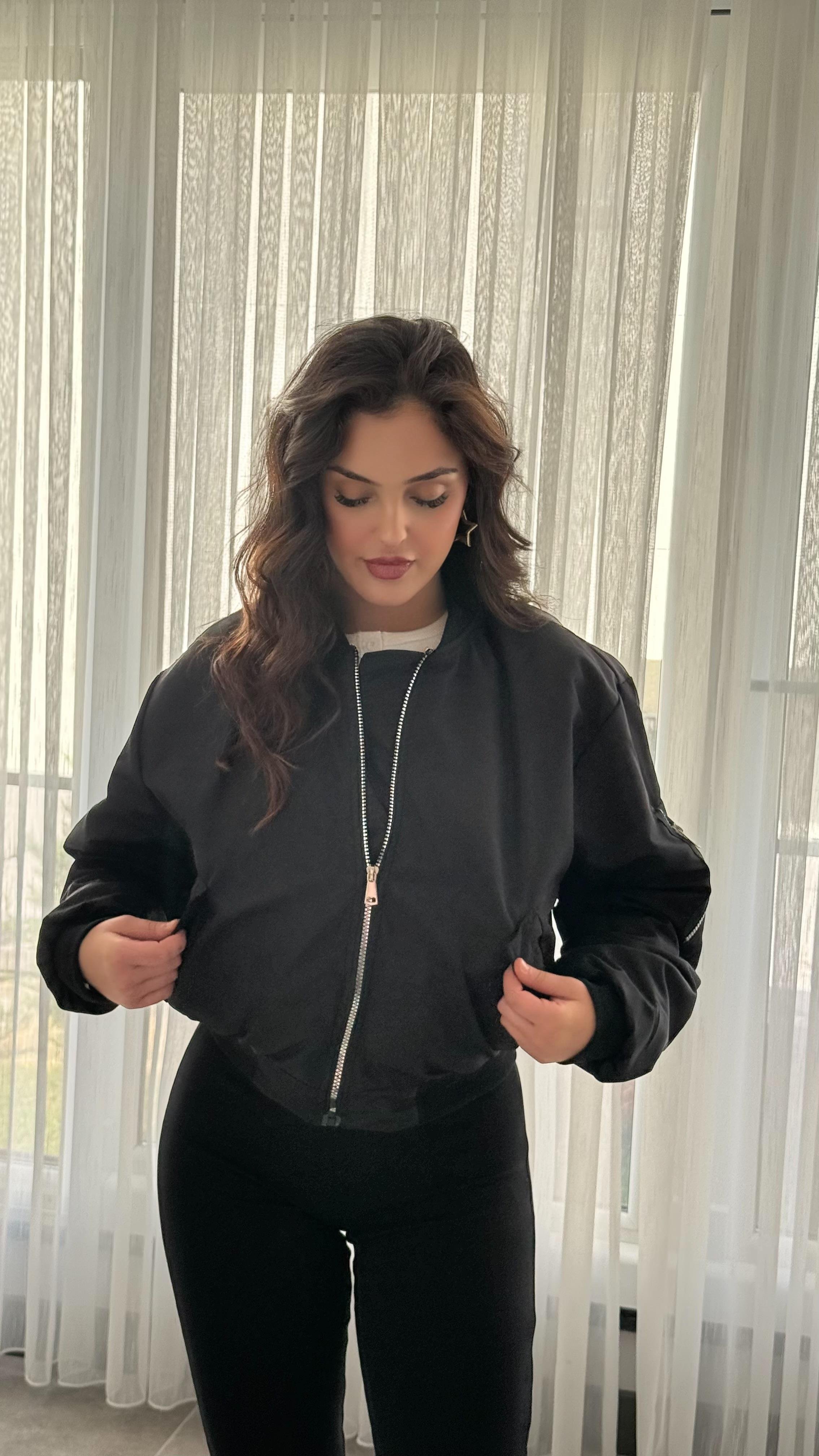 Şişme Bomber Ceket Siyah