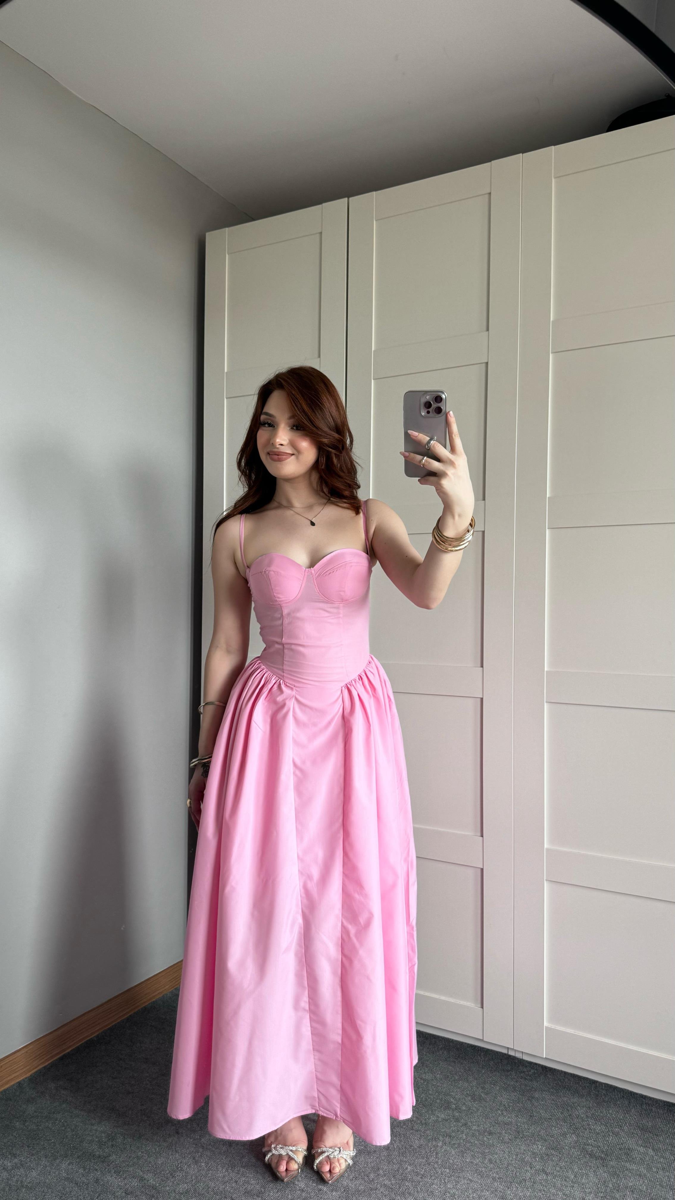 Sofia Pembe Elbise