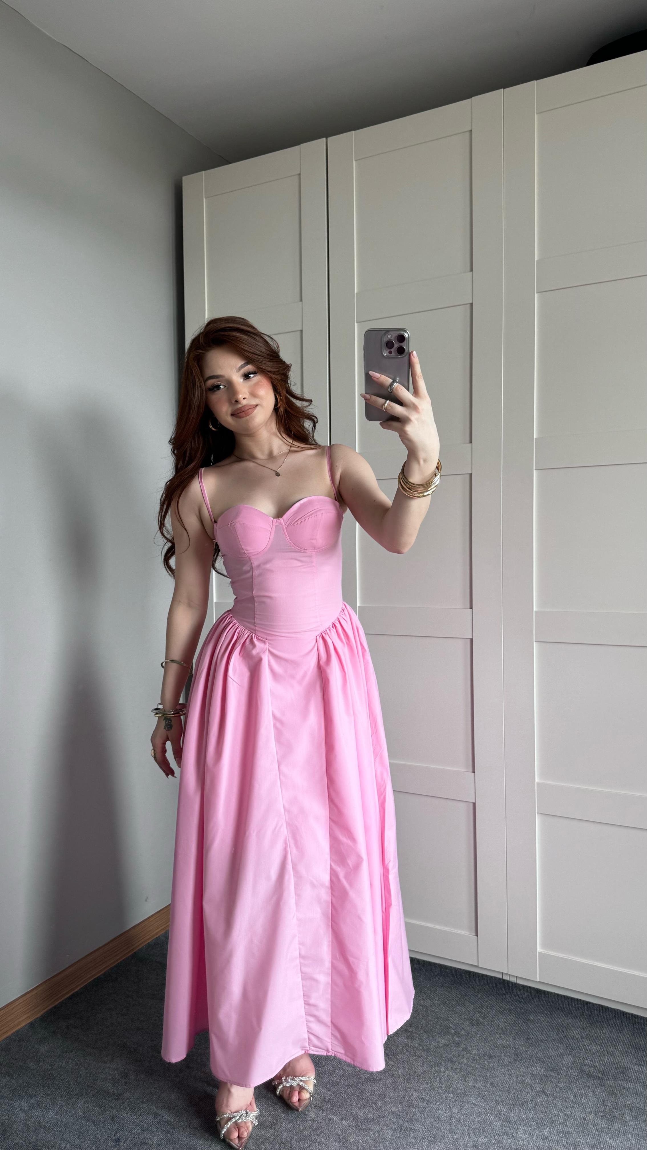 Sofia Pembe Elbise
