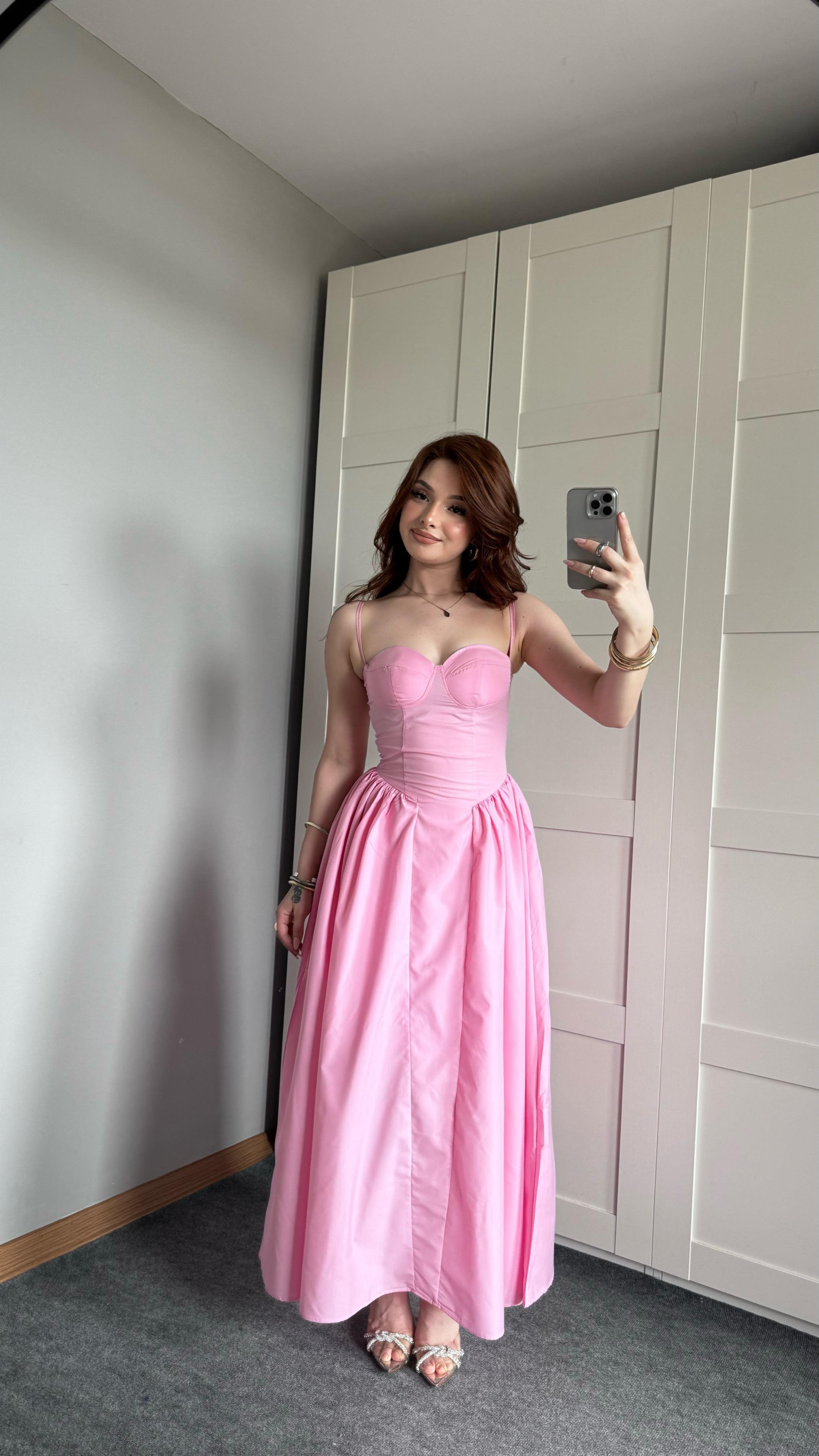 Sofia Pembe Elbise