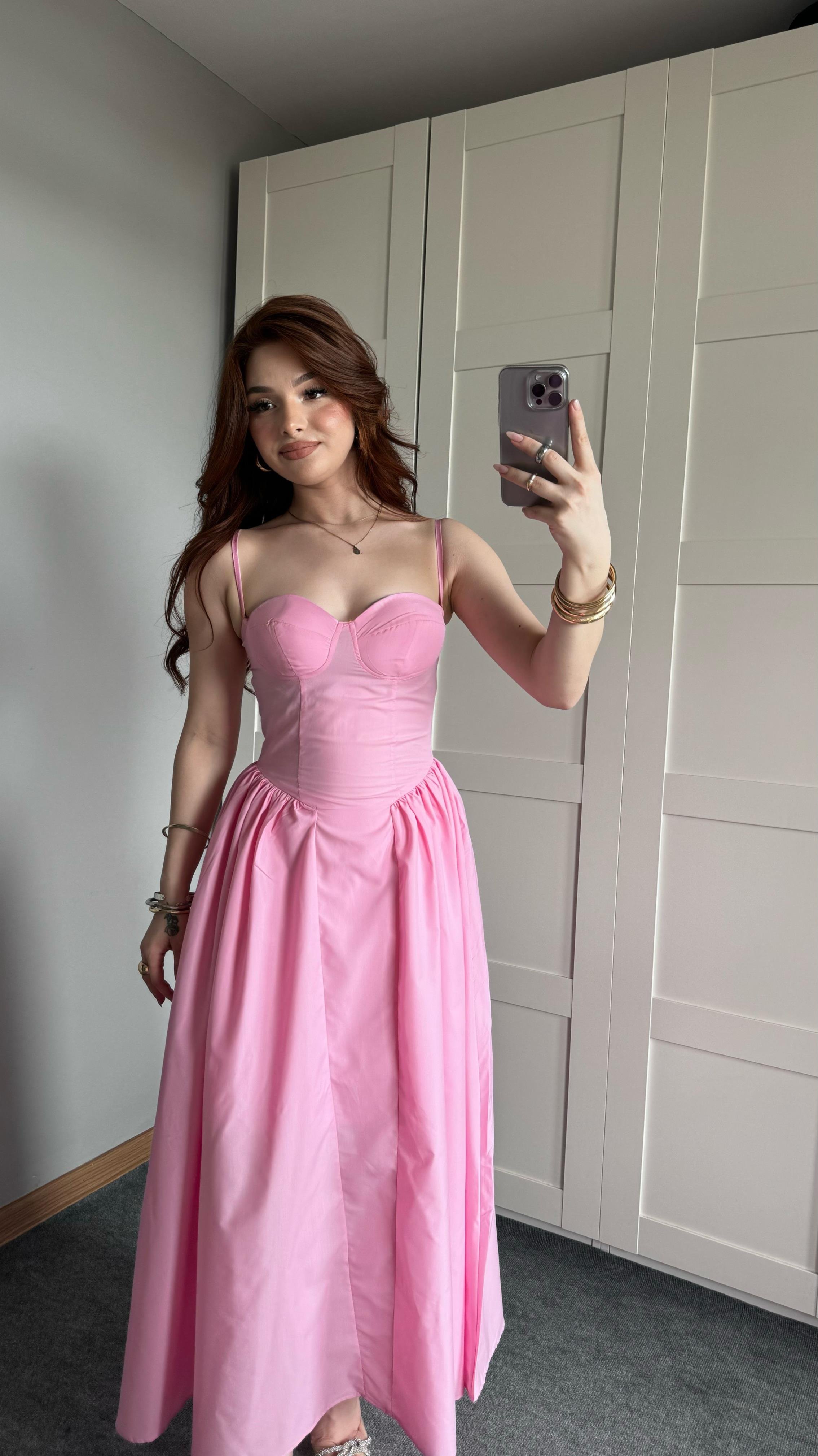 Sofia Pembe Elbise