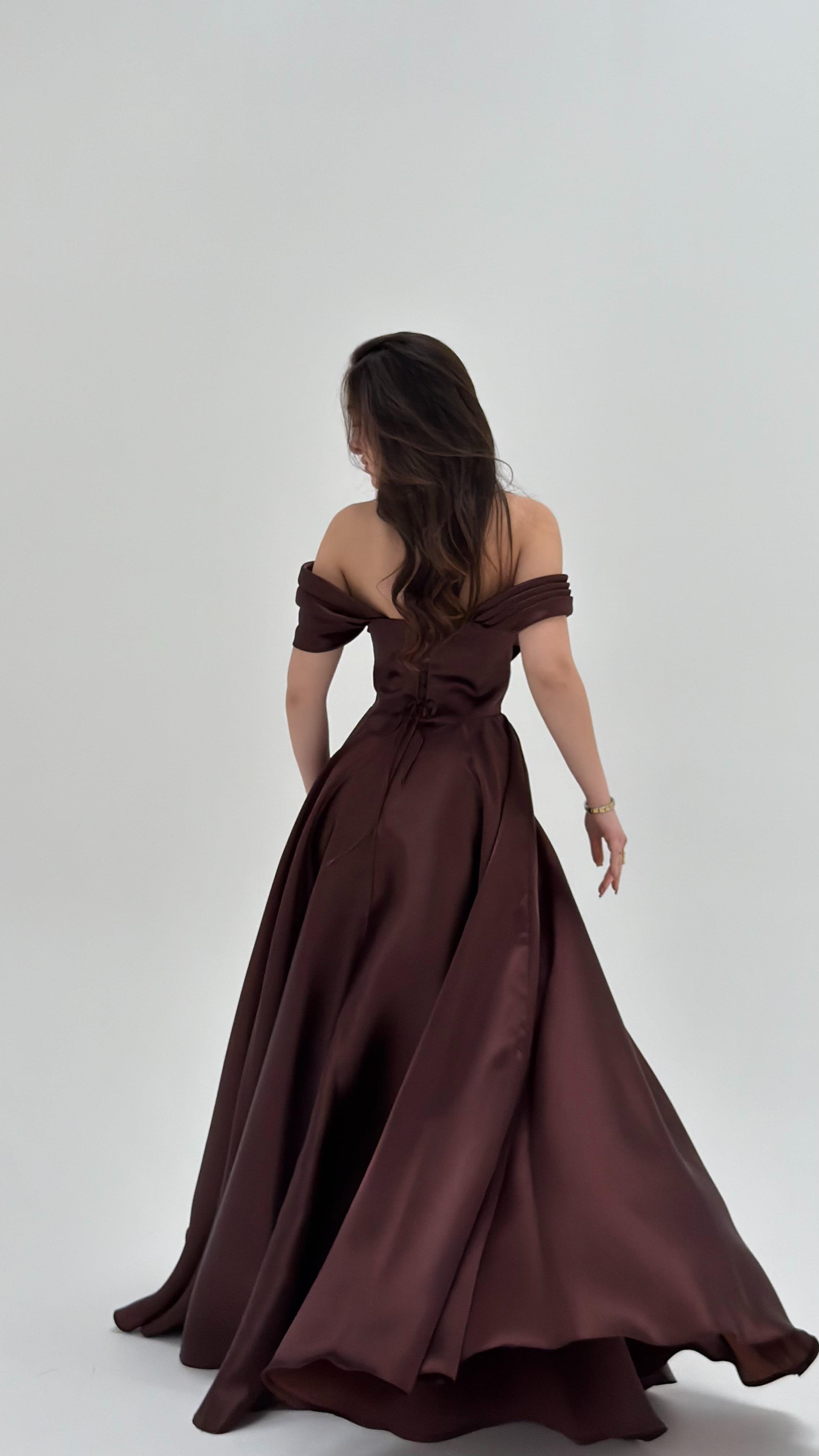 Soft Glam Abiye Kahverengi 