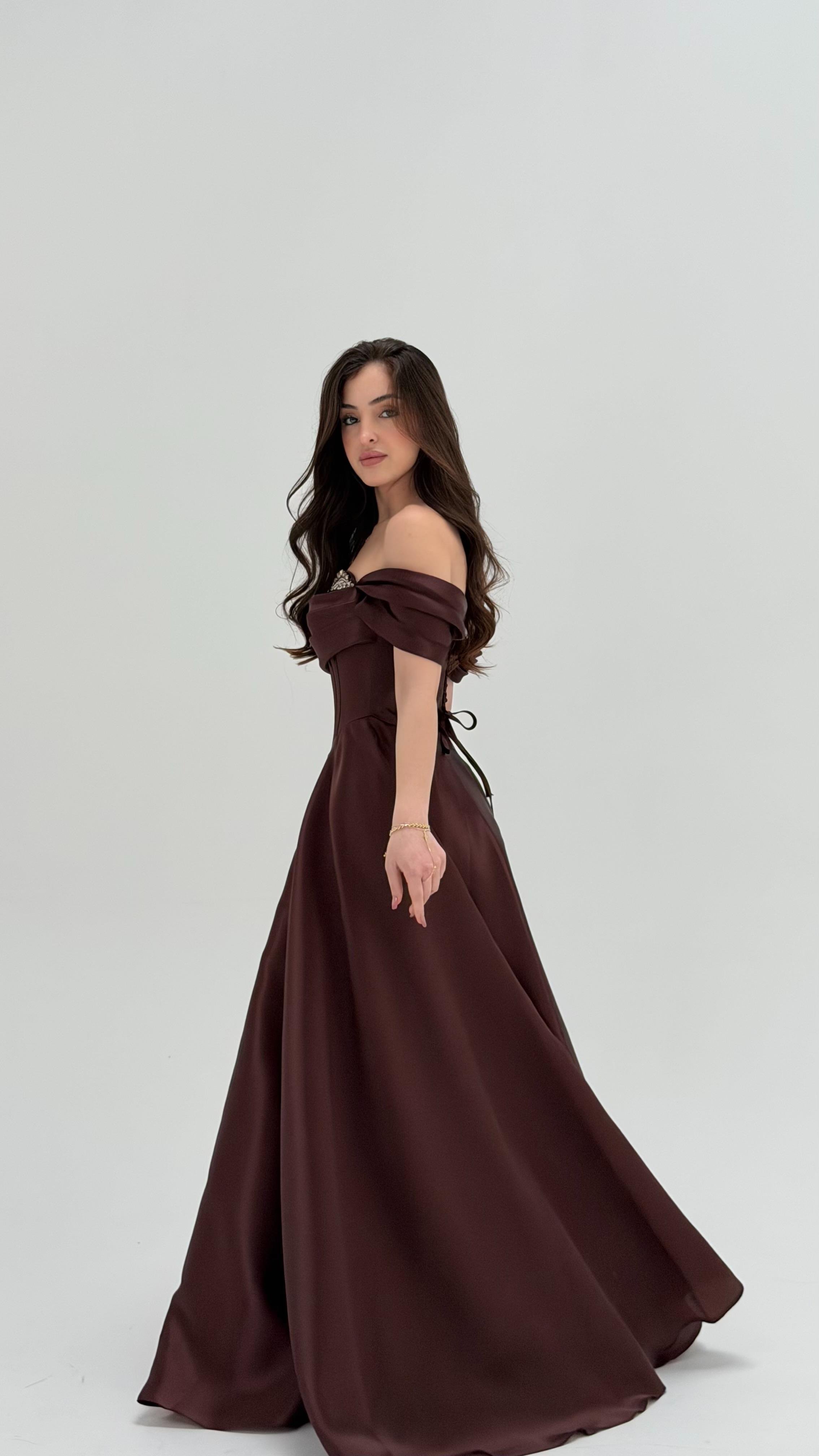 Soft Glam Abiye Kahverengi 