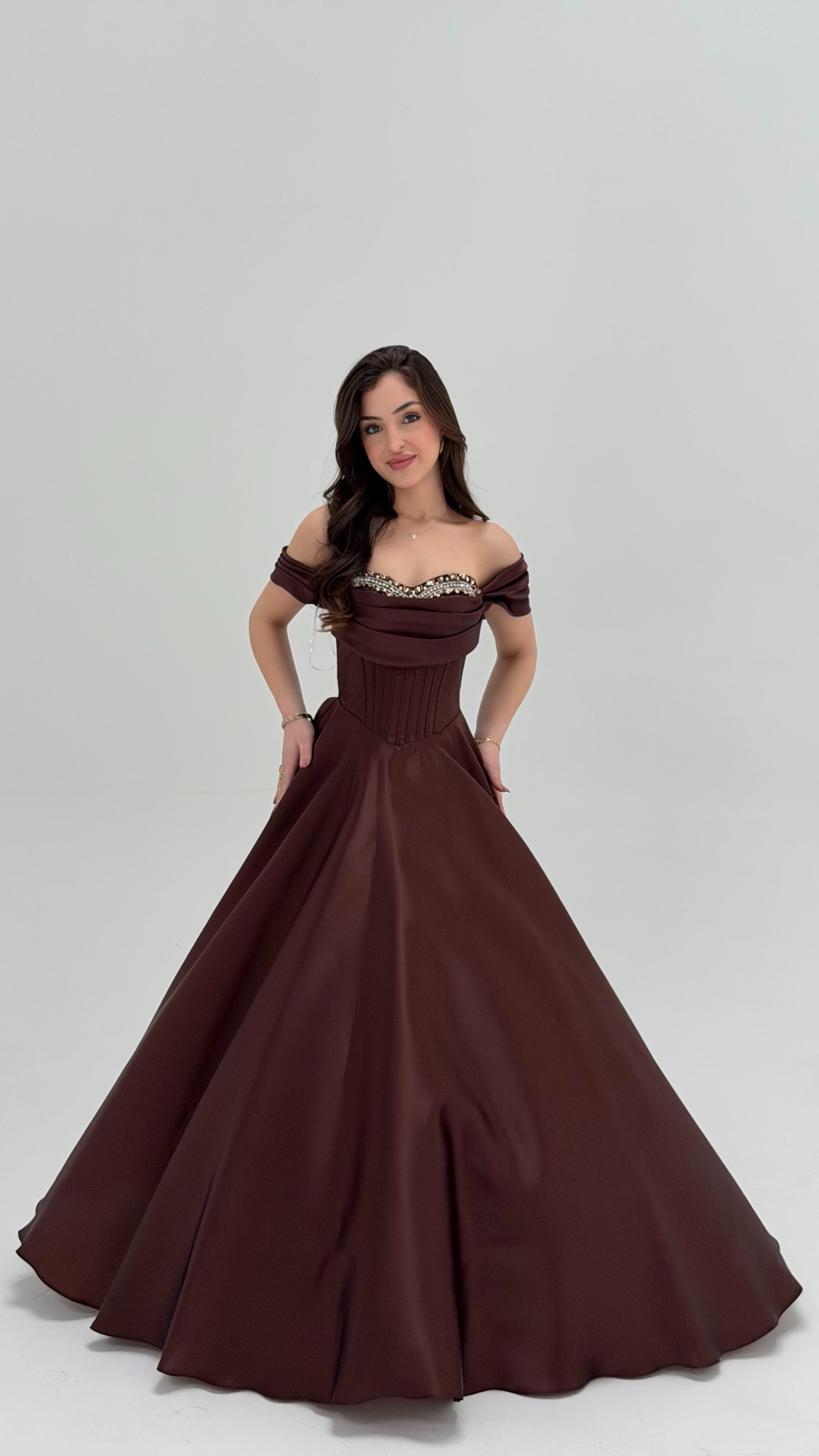 Soft Glam Abiye Kahverengi 