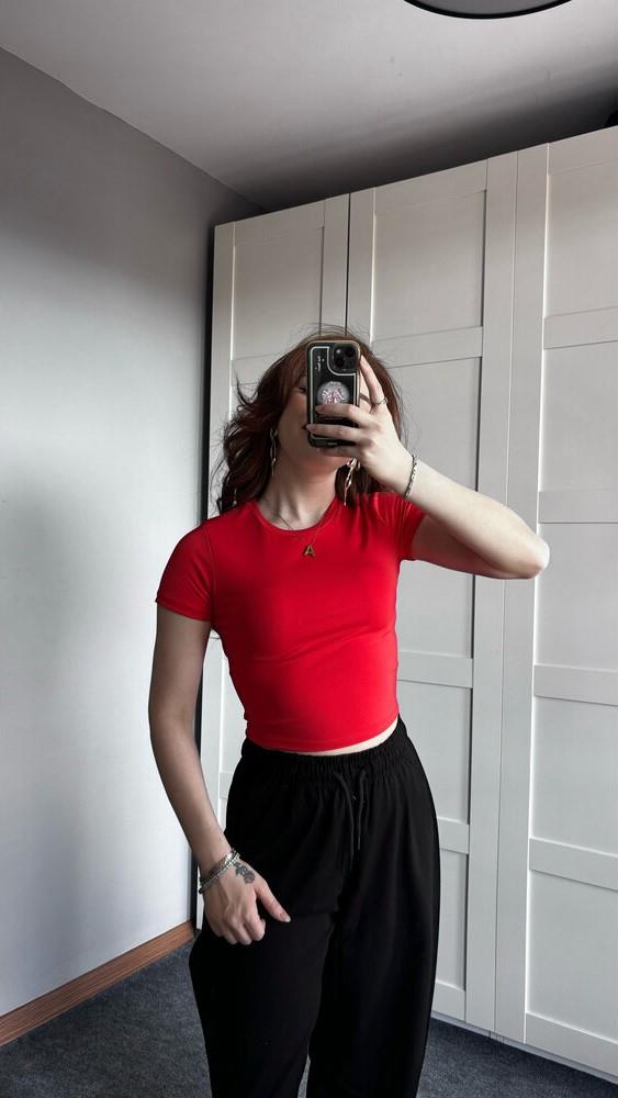 Soft touch kırmızı tişört