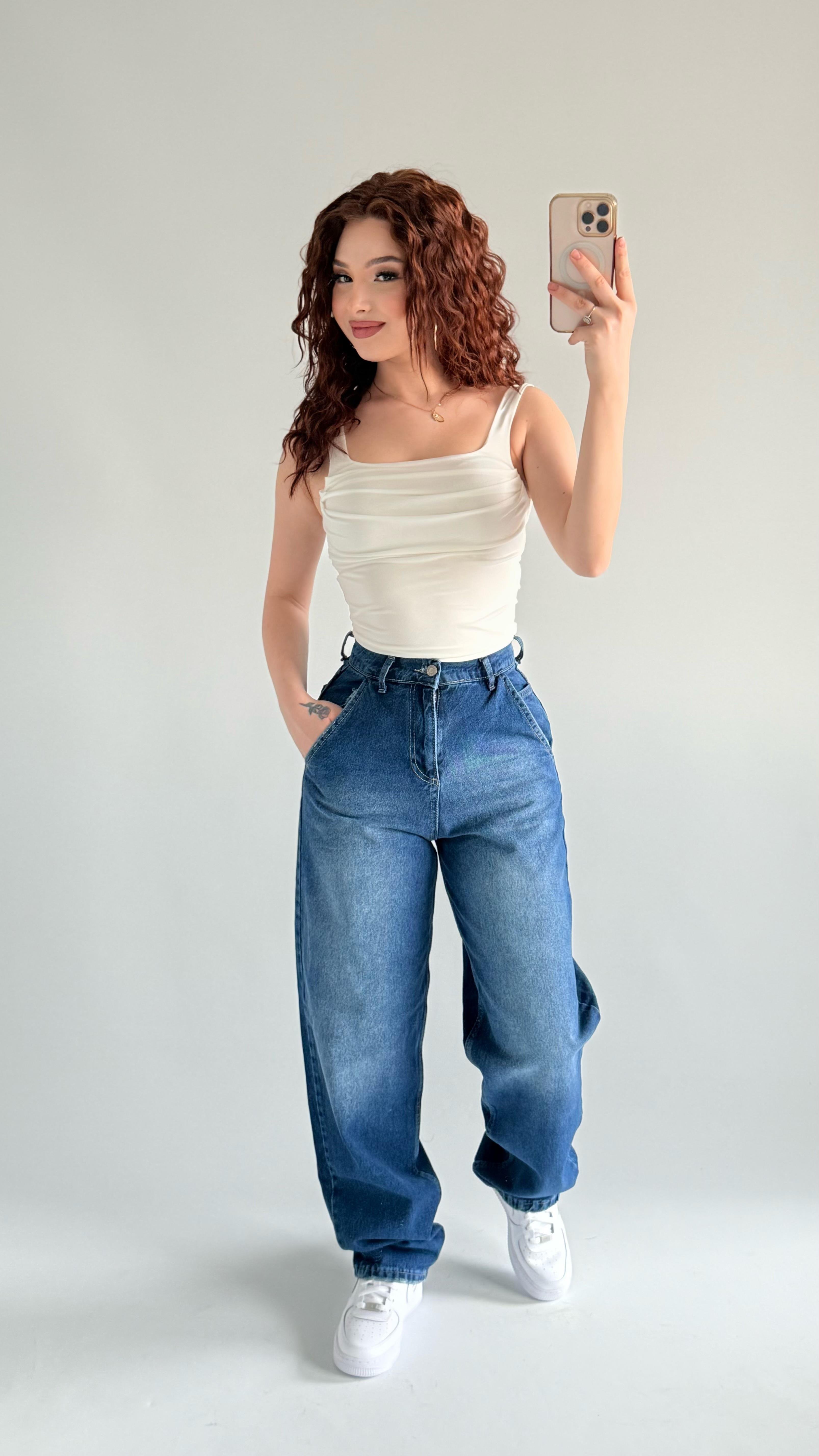 Staight Jean Pantolon Koyu Mavi