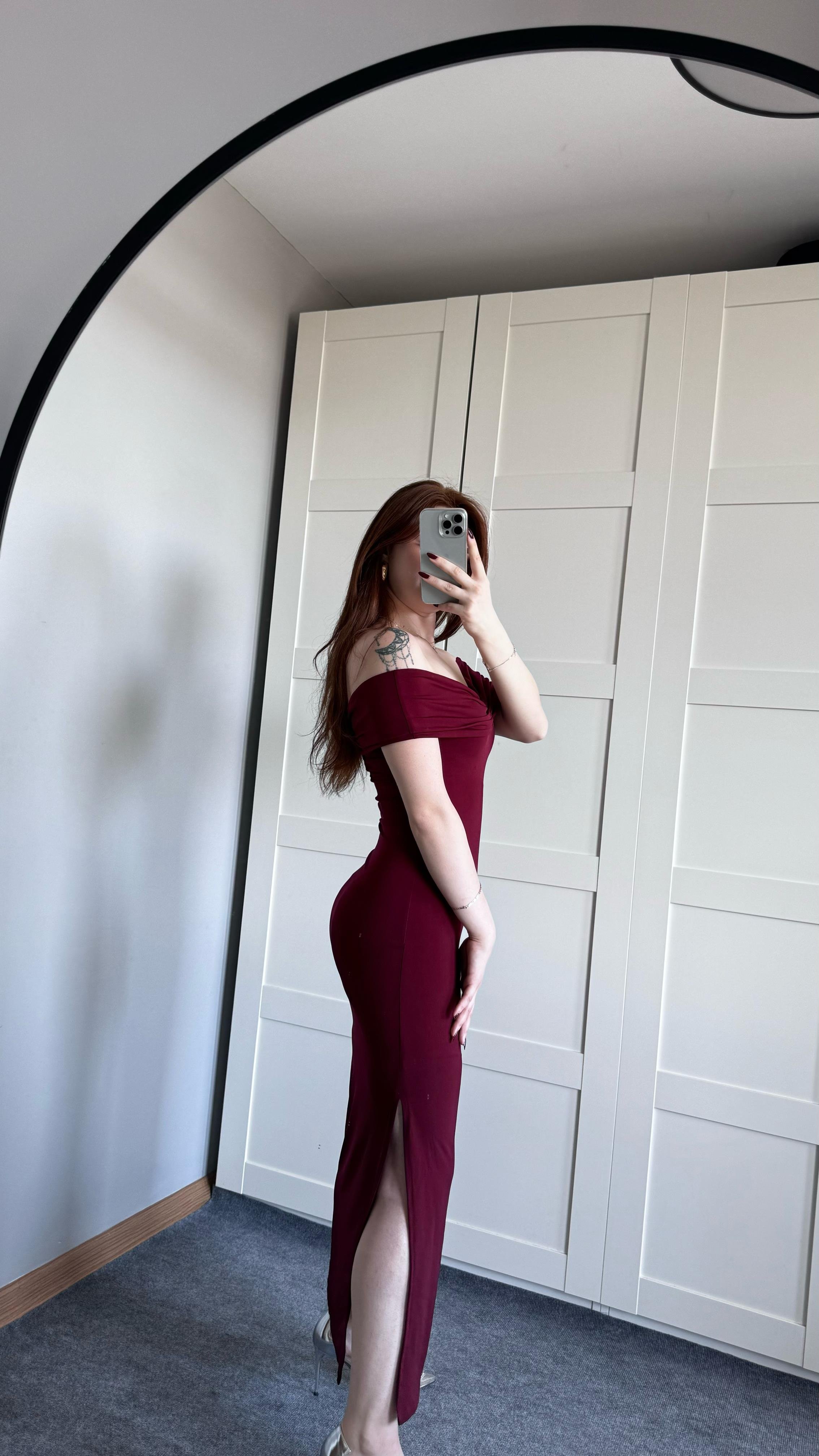 Star Elbise Bordo