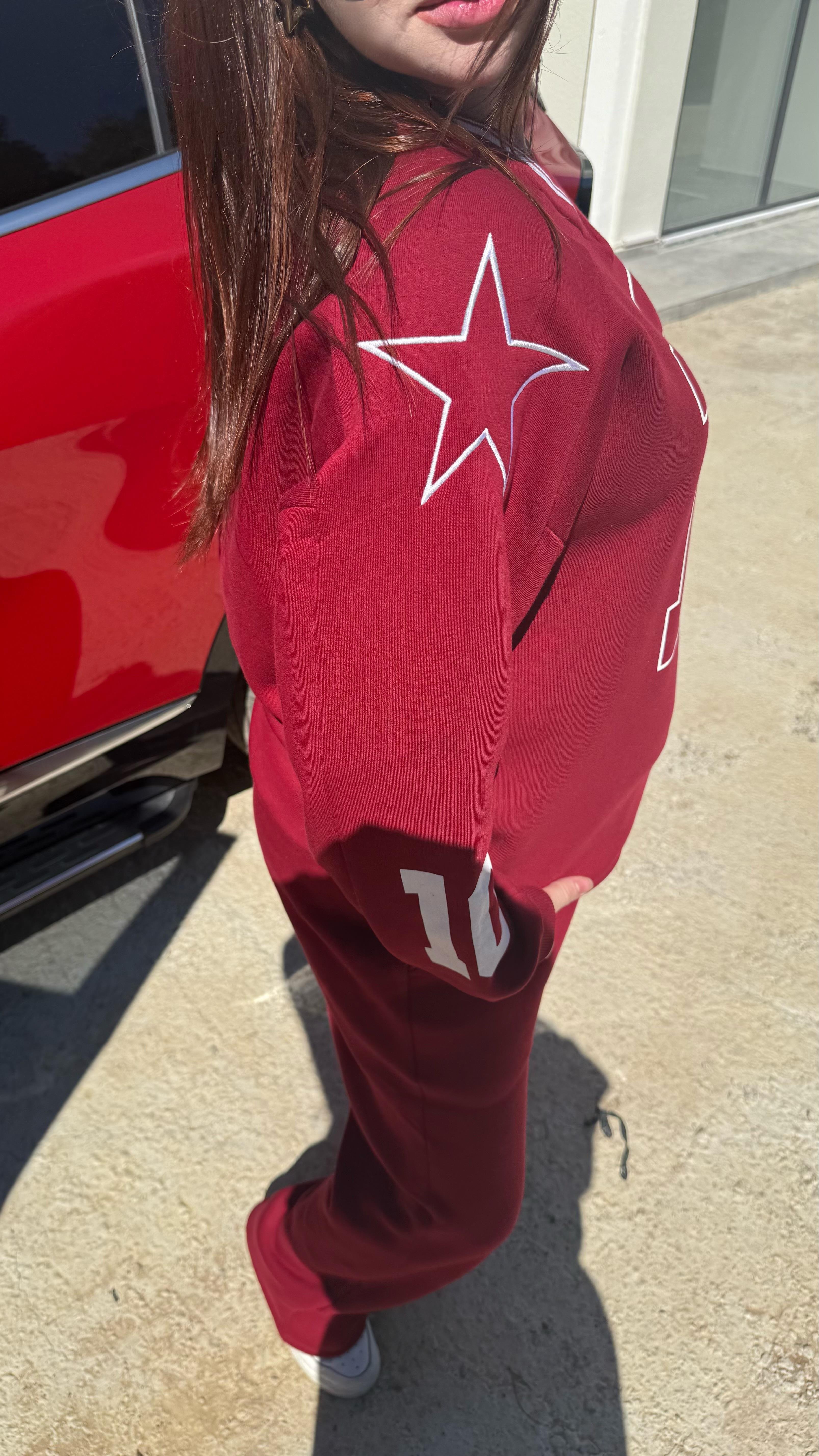 Stars İçi Şardonlu Eşofman Takımı Bordo