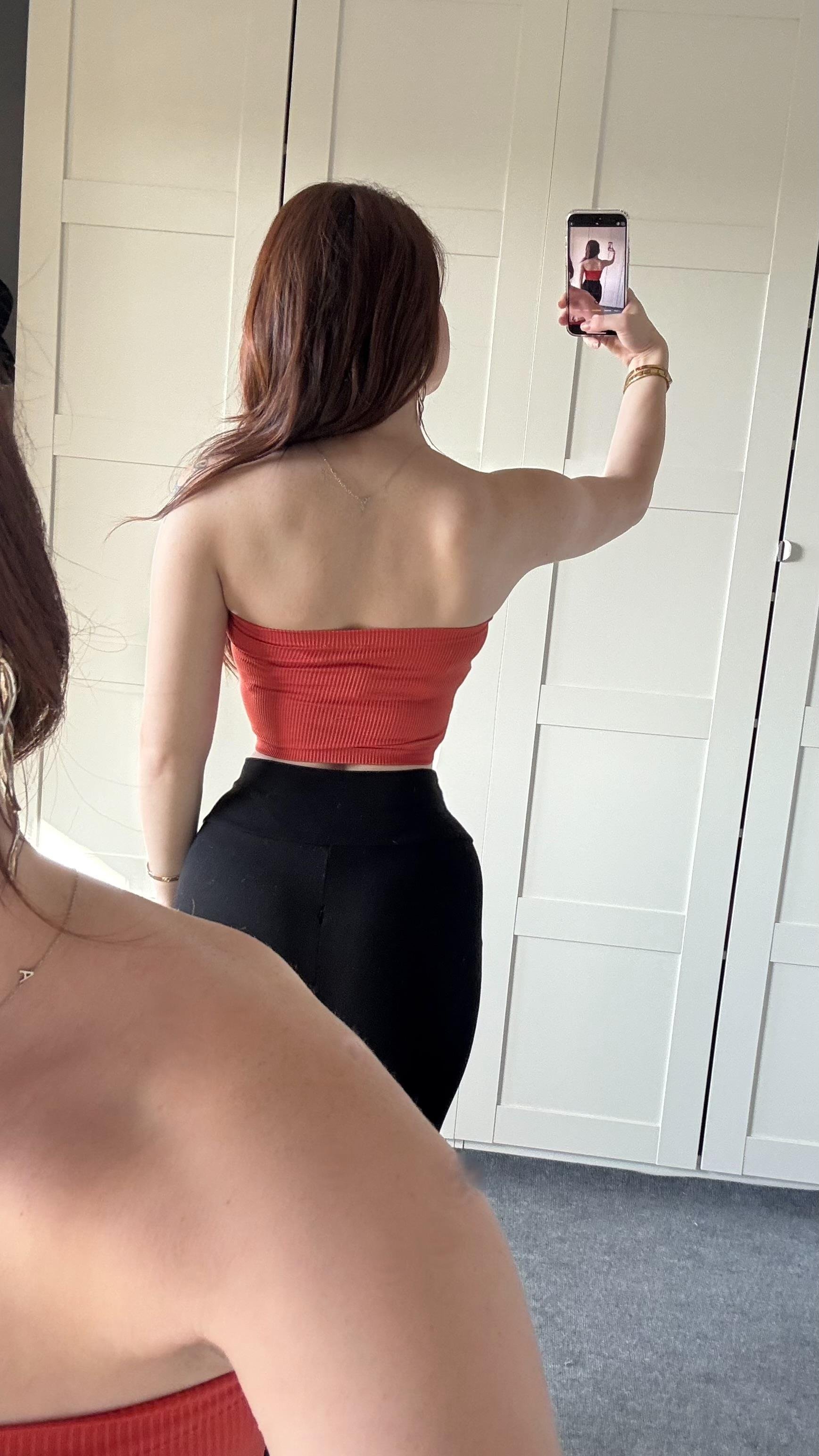 Straplez Fitilli Crop Turuncu
