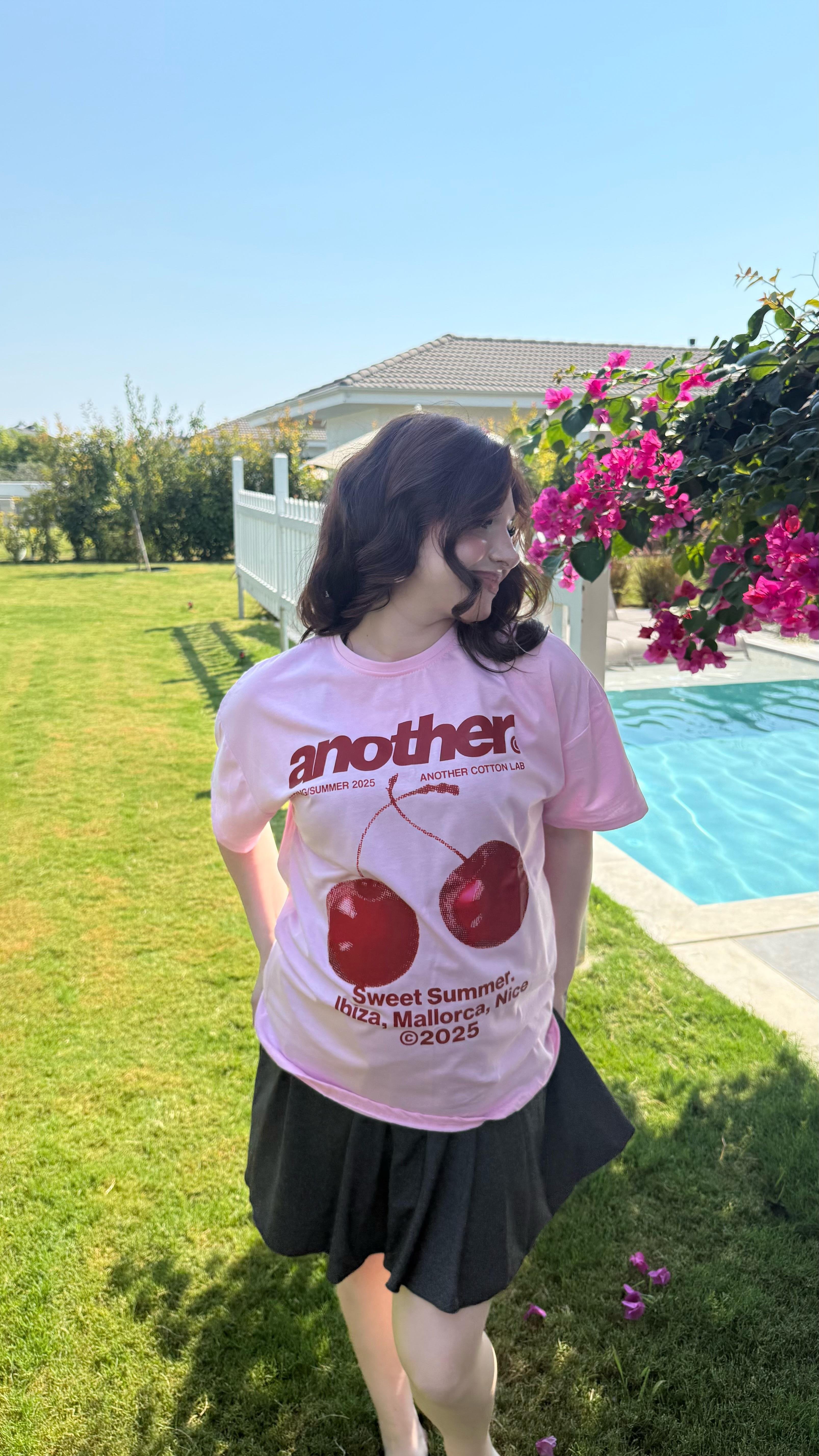 Summer Oversize Tişört Cherry Pink