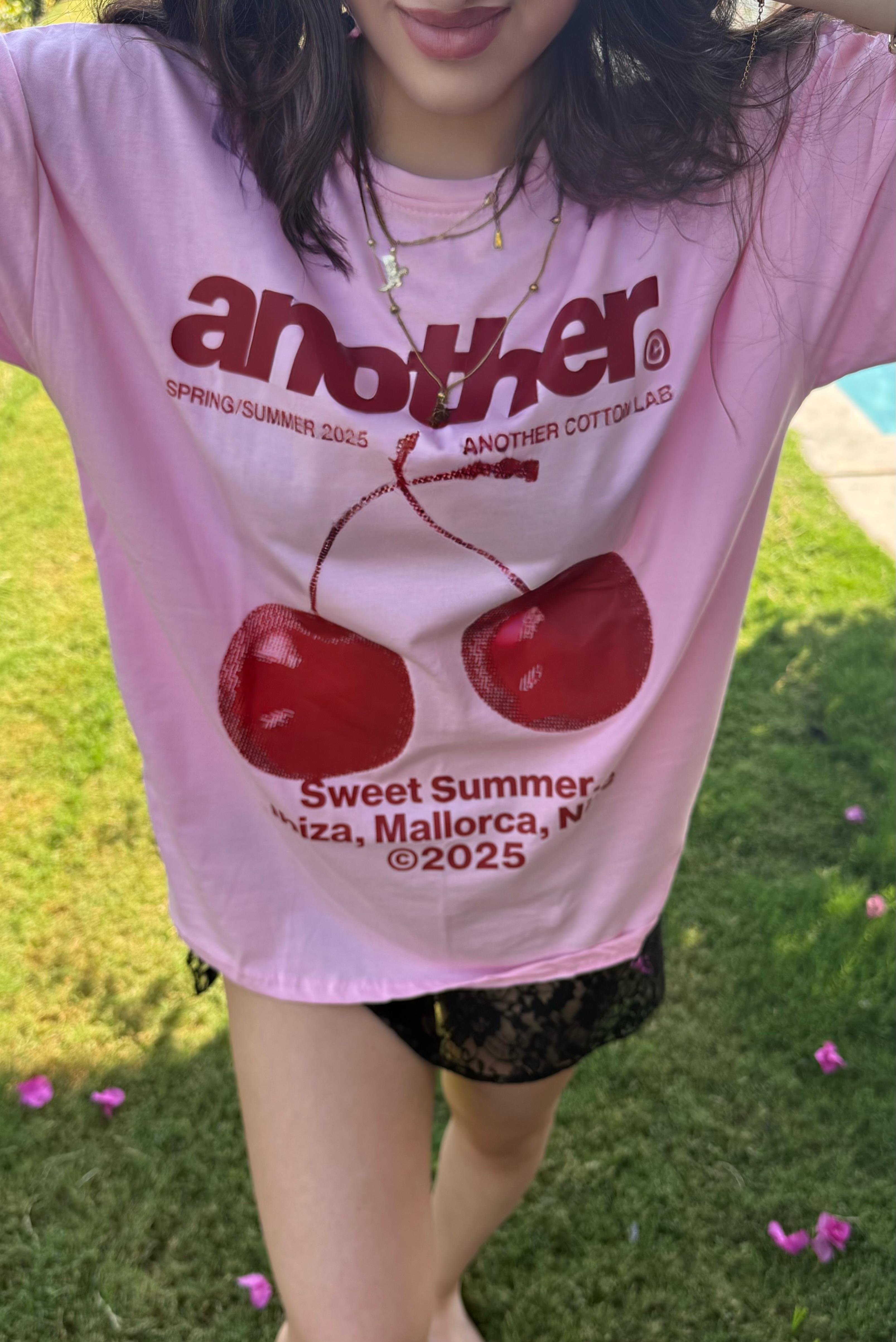Summer Oversize Tişört Cherry Pink
