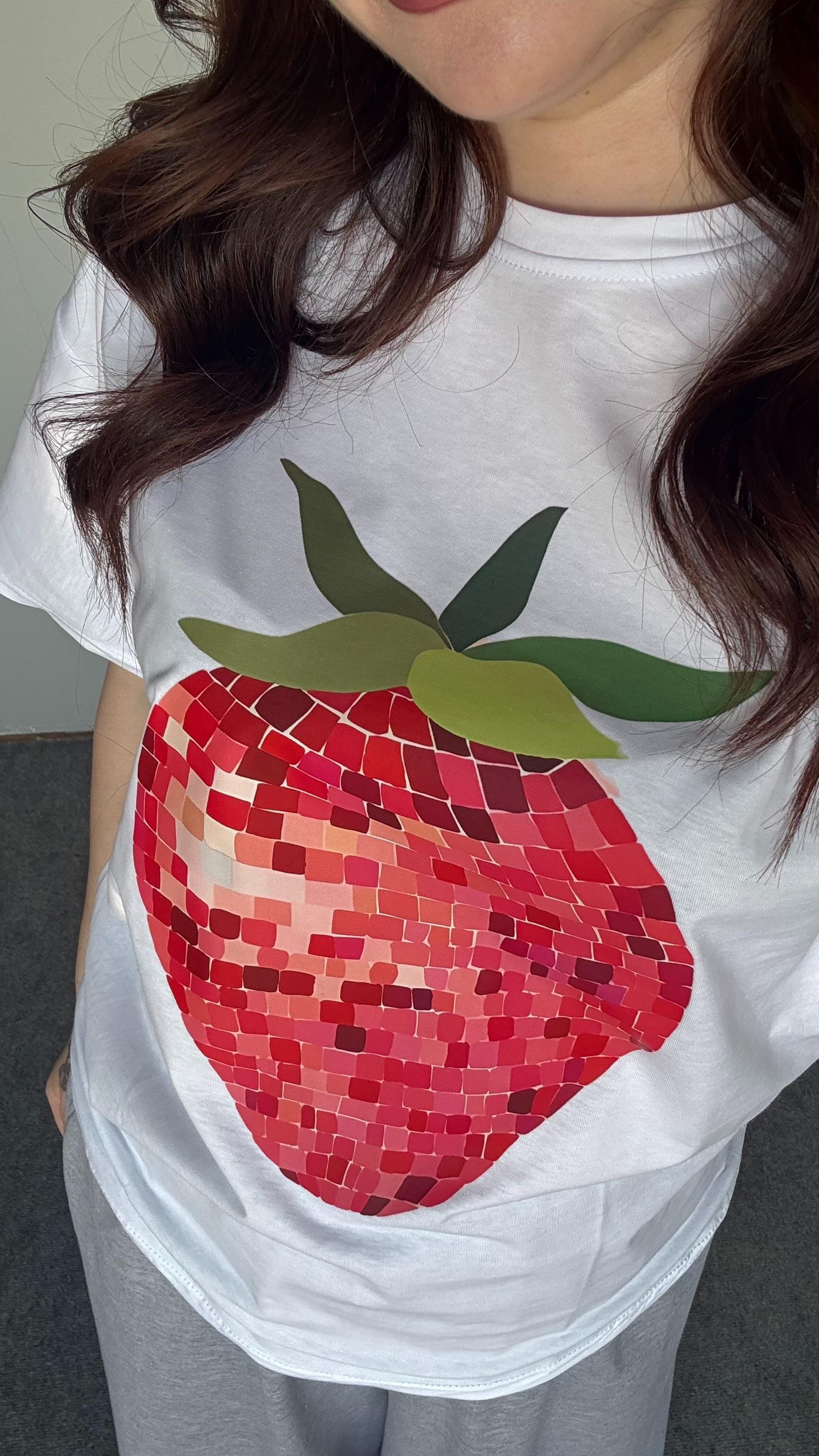 Summer Oversize Tişört Disco Çilek