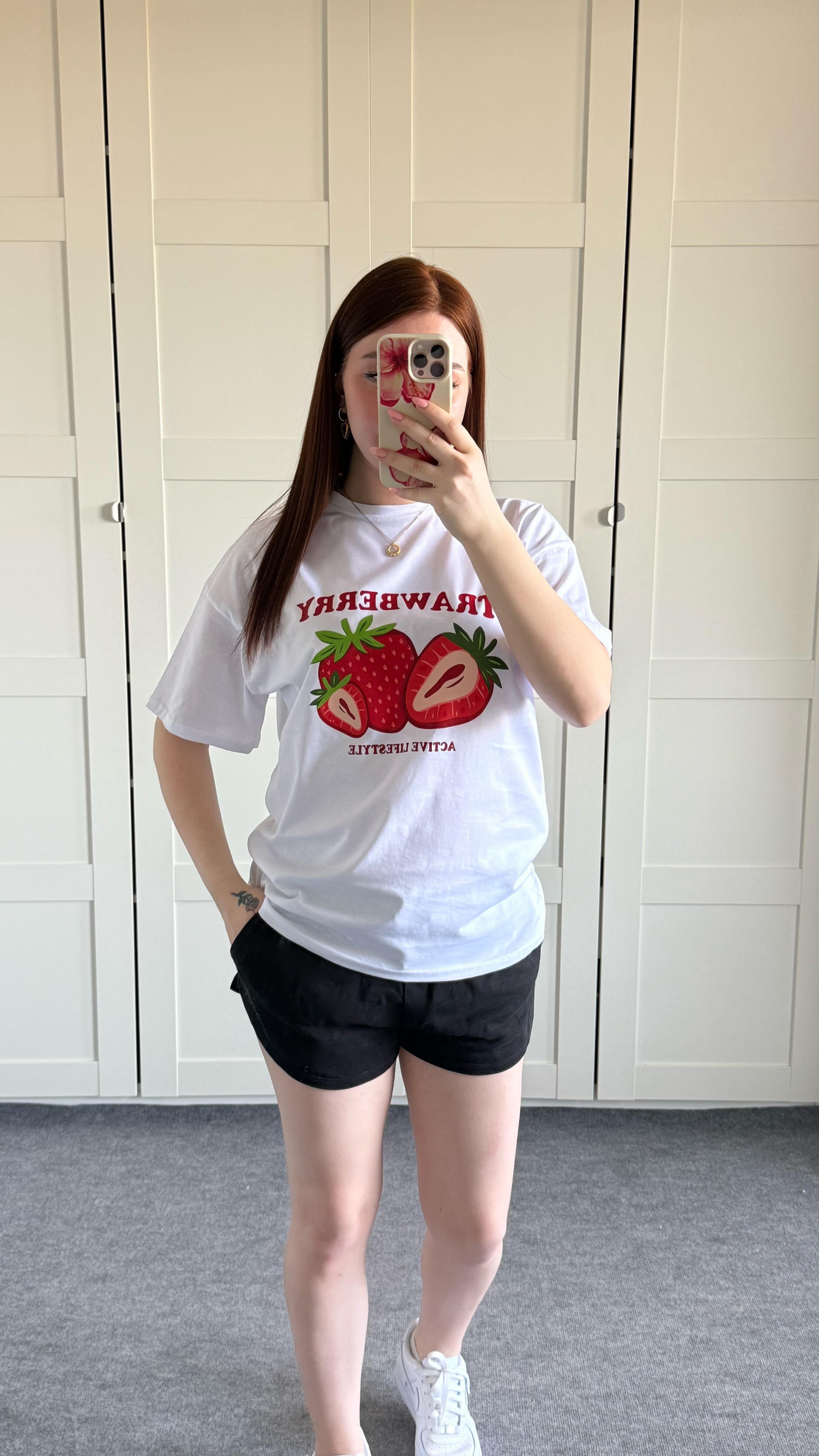 Summer Oversize Tişört Strawberry