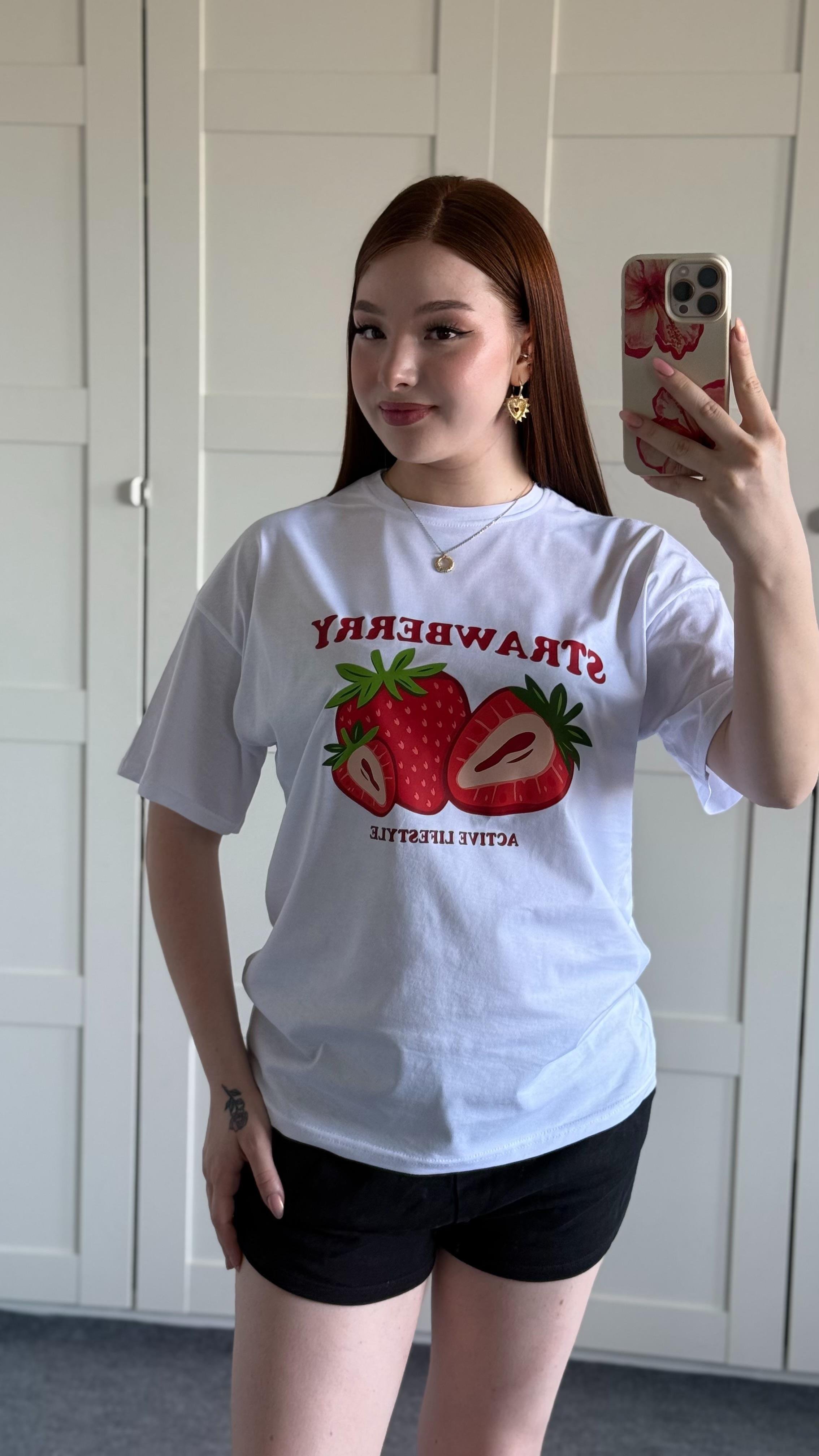 Summer Oversize Tişört Strawberry