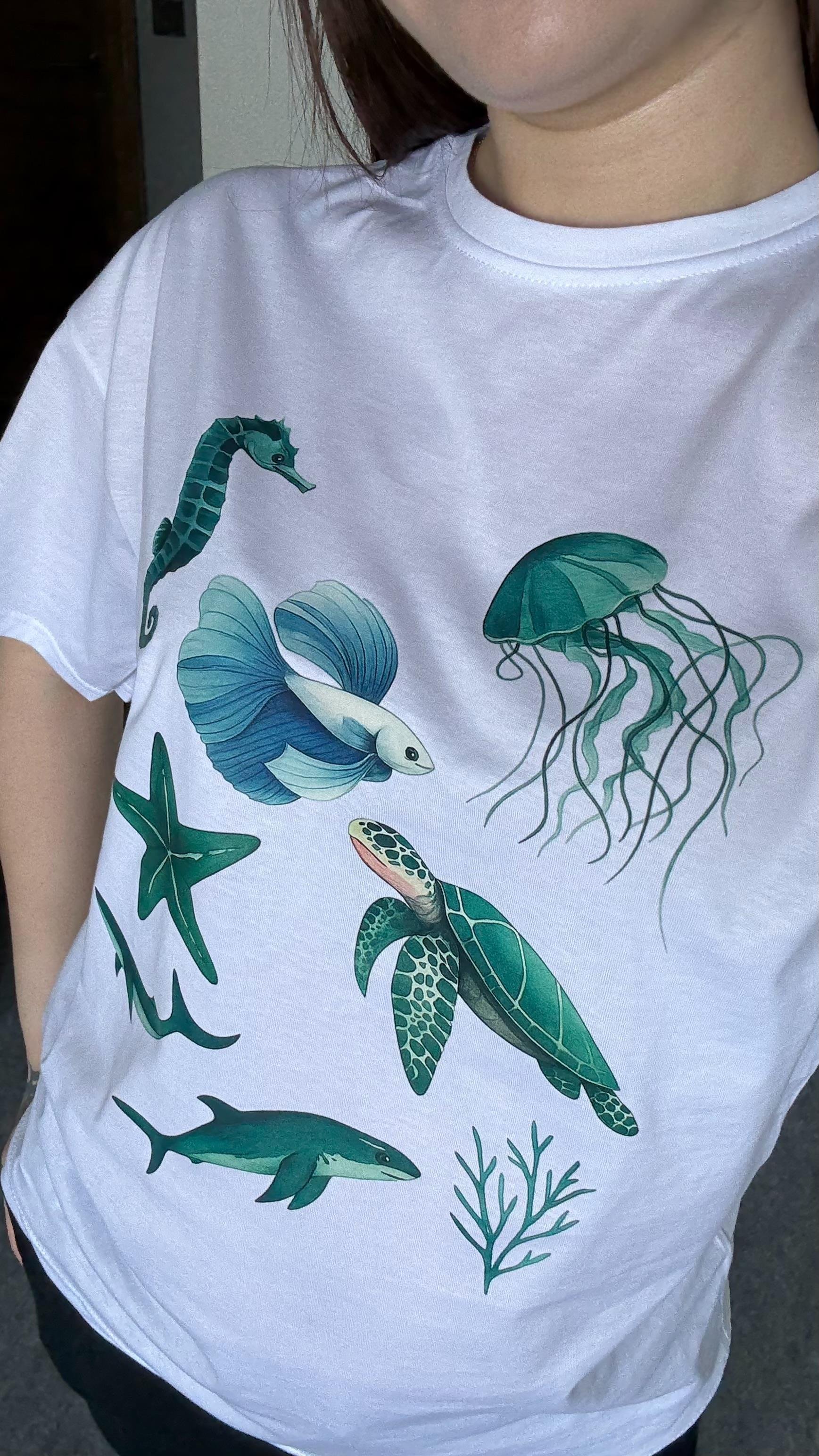 Summer Oversize Tişört Yeşil Kaplumbağa
