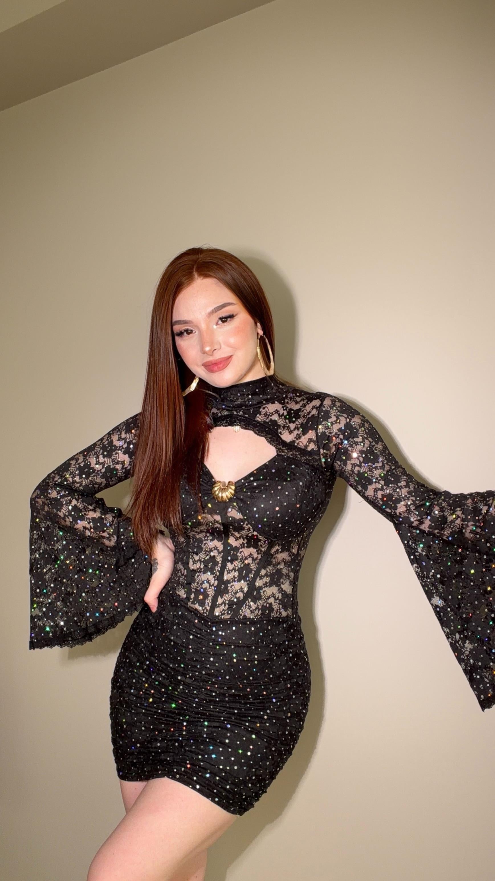 Sunlight Parıltı Aksesuar Mini Elbise Siyah