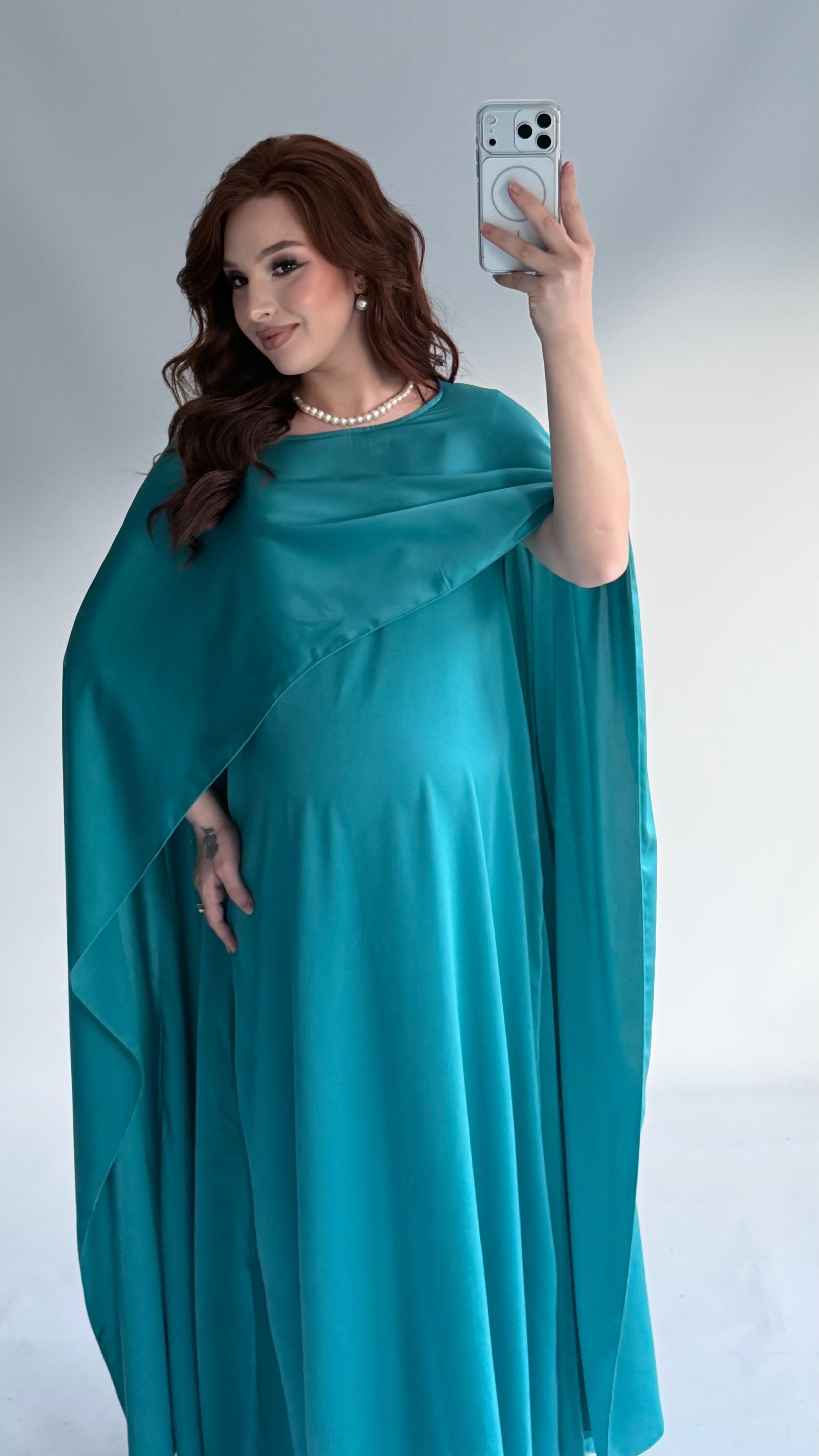Tasarım Abaya Elbise Su Yeşili