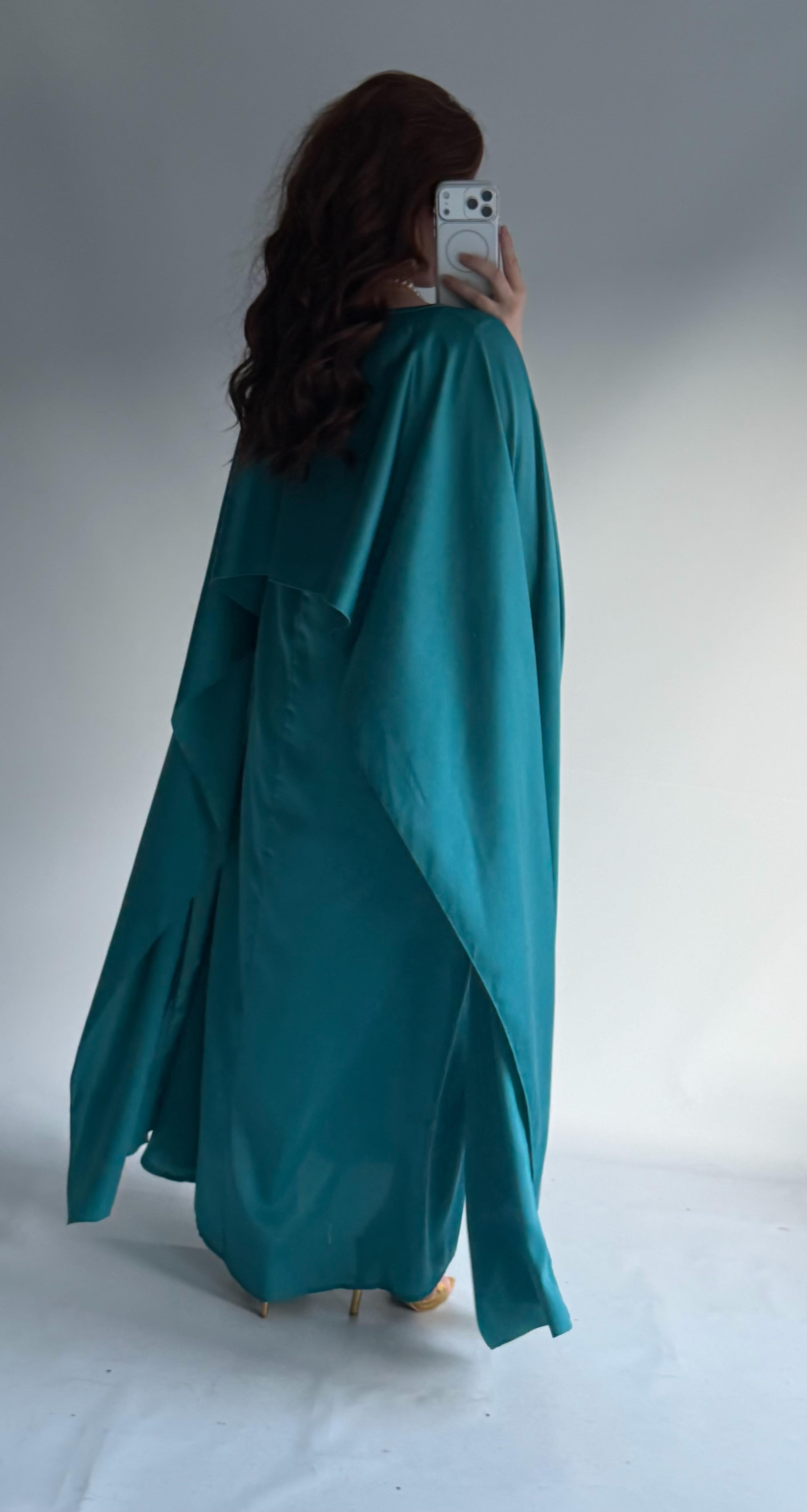 Tasarım Abaya Elbise Su Yeşili