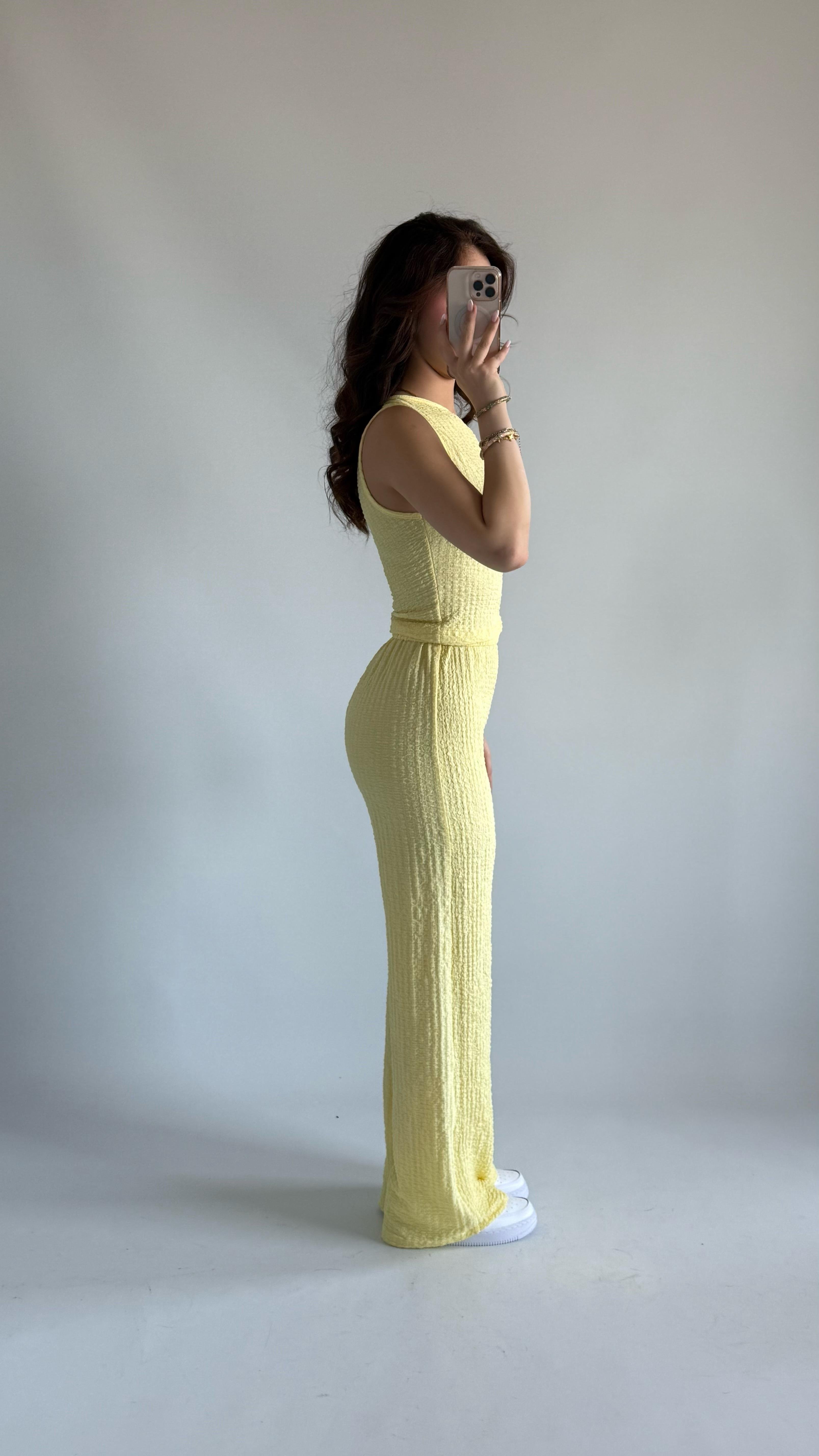 Tek Omuz Bubble İkili Takım Sarı