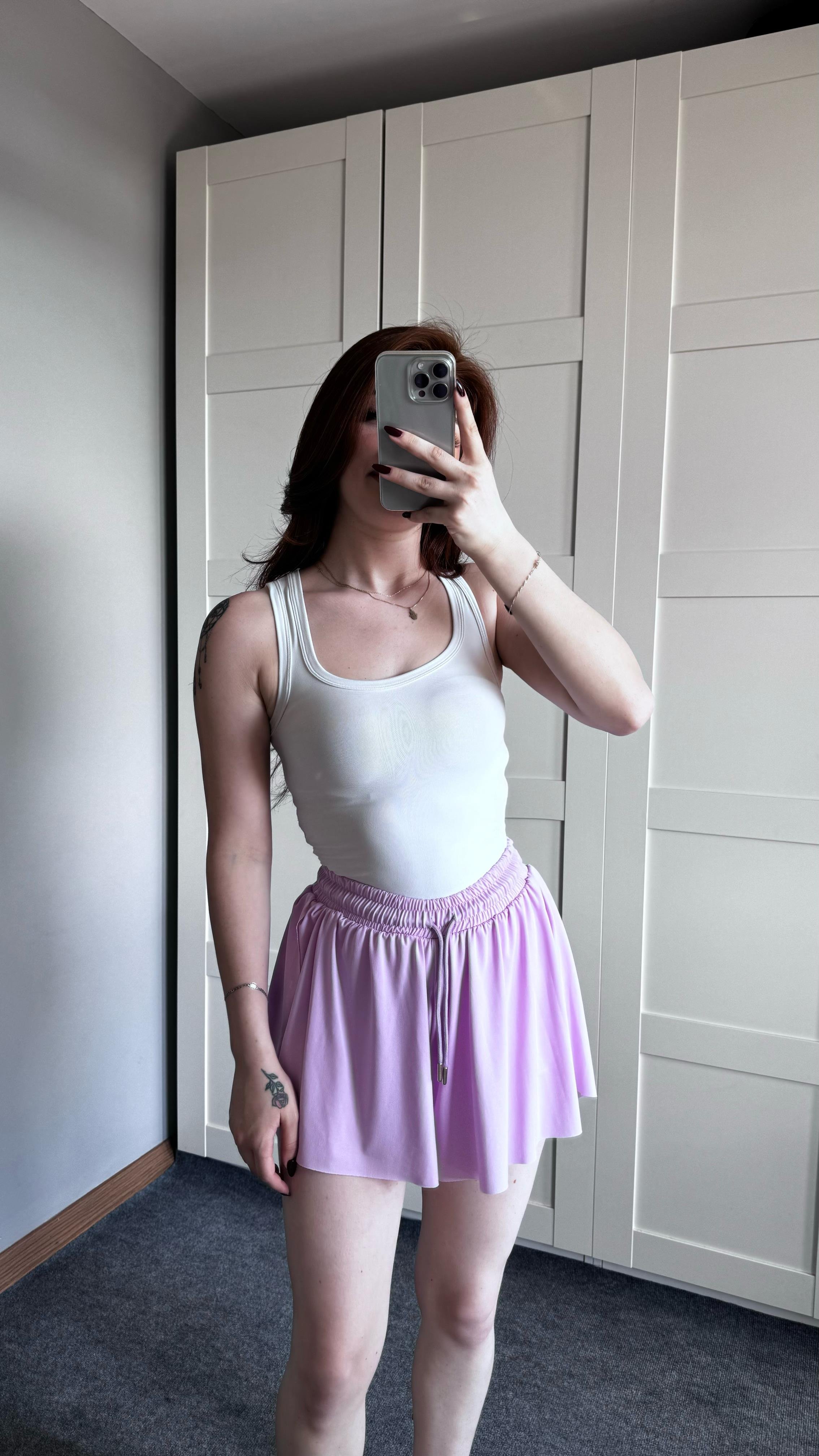 Tennis Şort Etek Lila