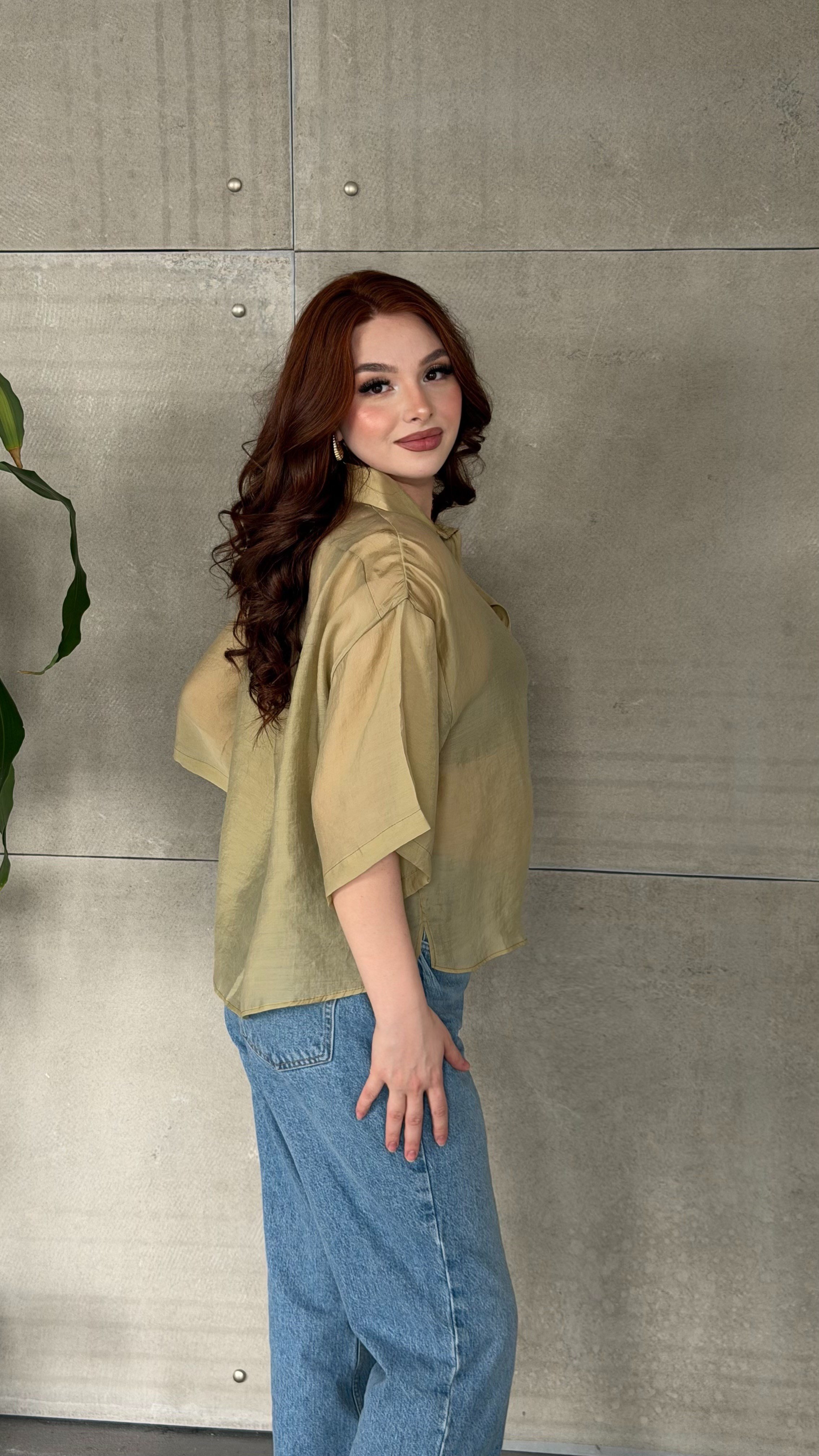 Tensel Gömlek yeşil