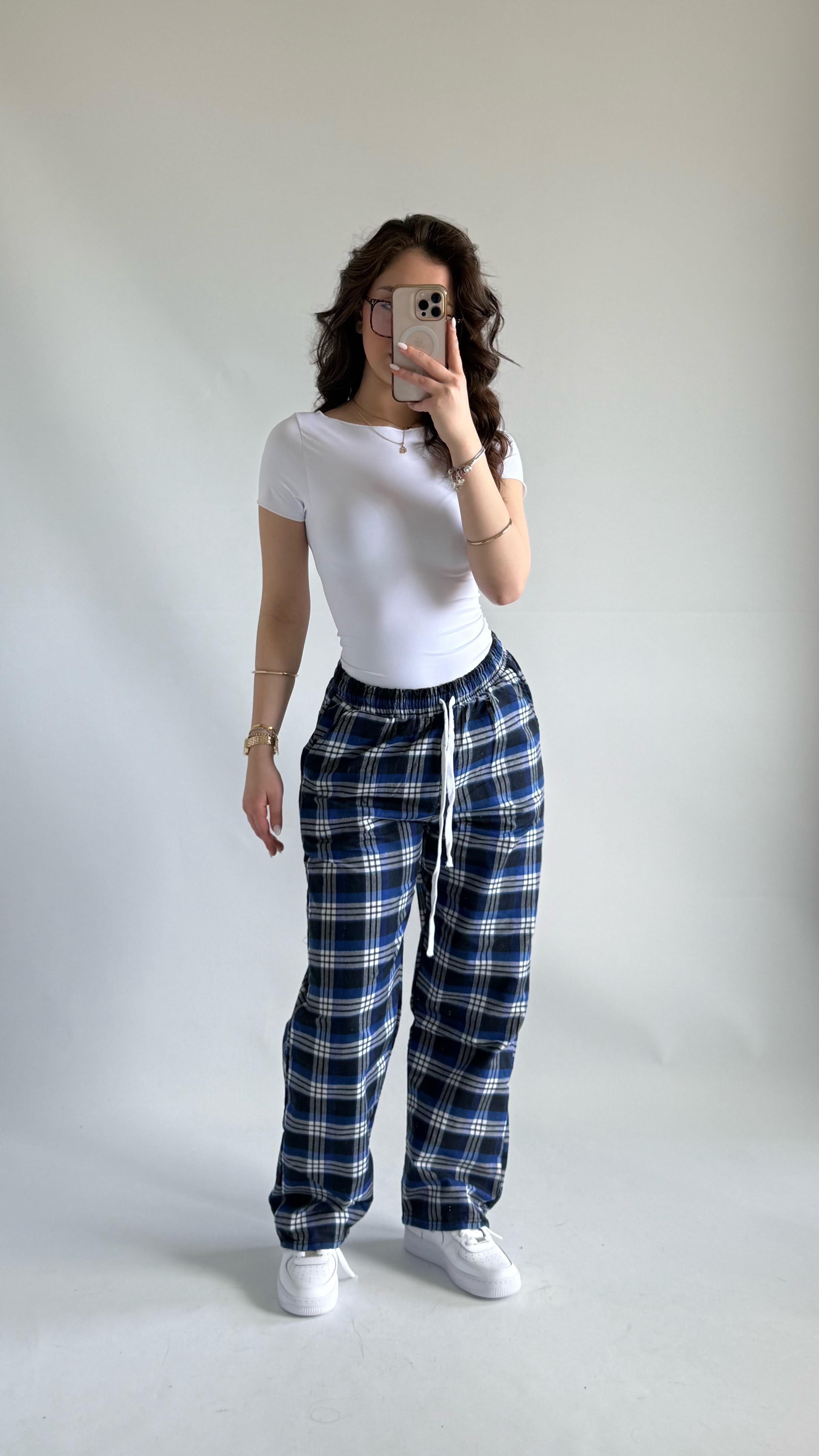 Tokyo Kareli Pijama Mavi Siyah