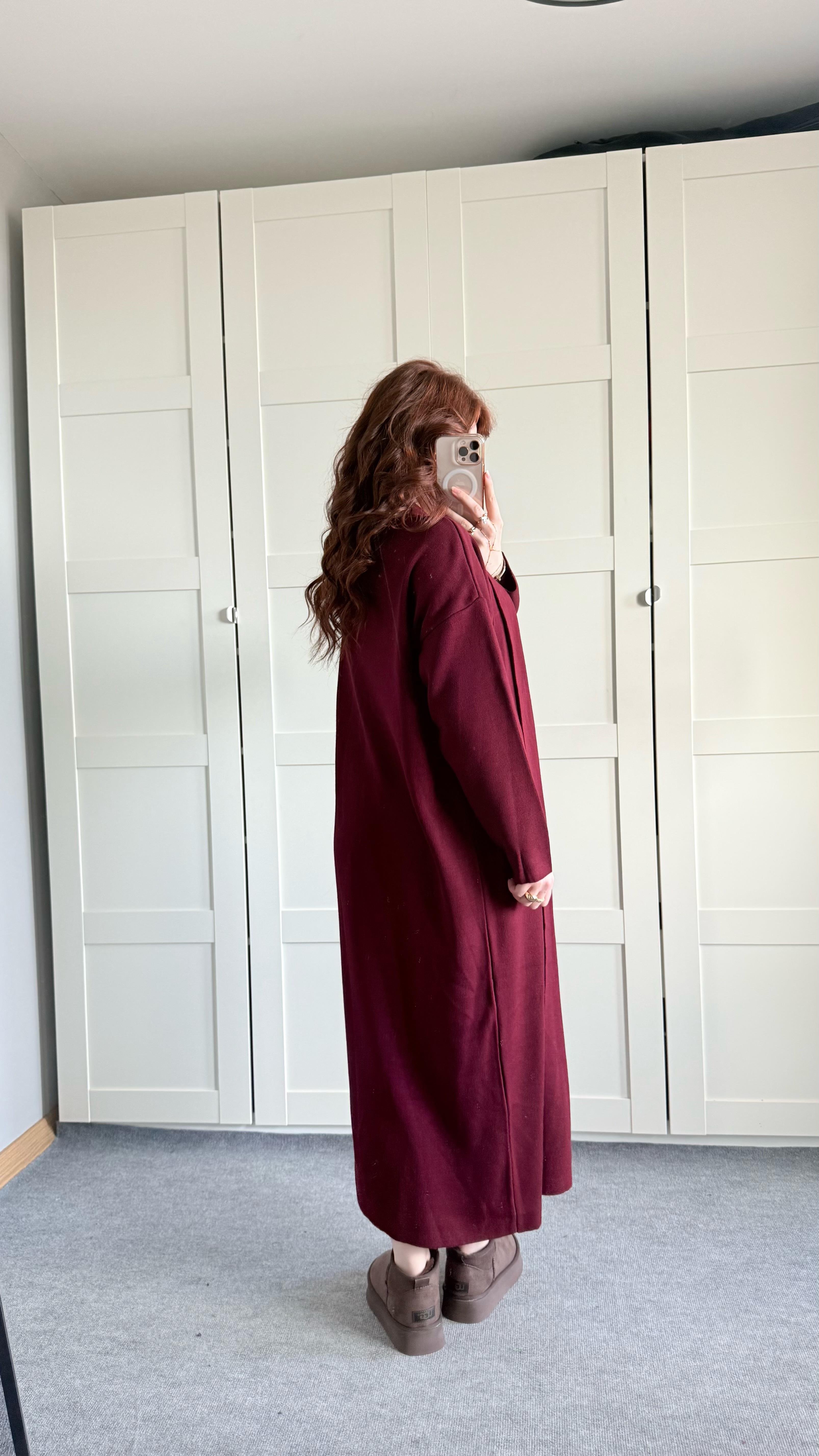 Triko Elbise Hırka Takım Bordo