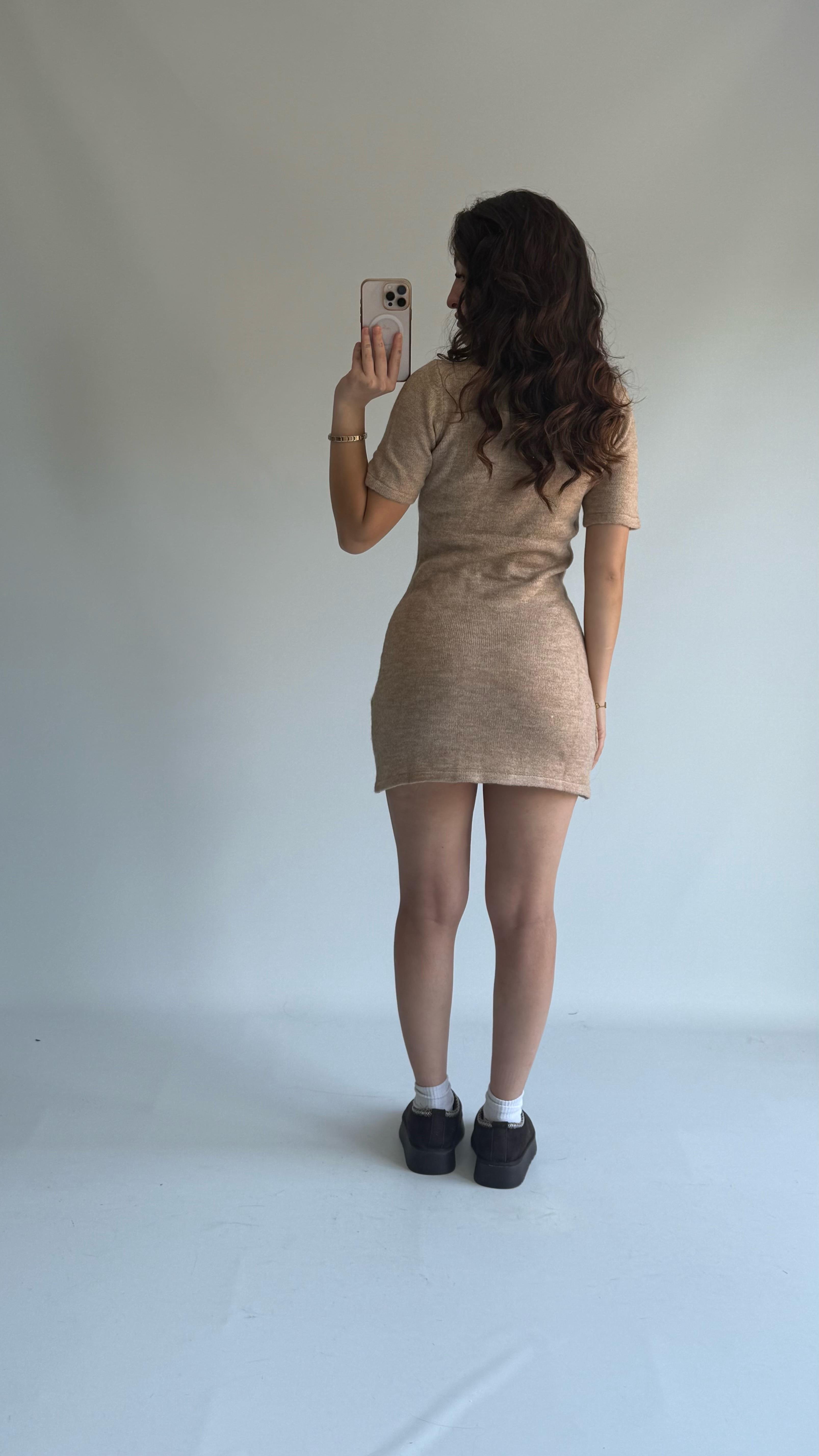 Triko Mini Takım Hırka Bej