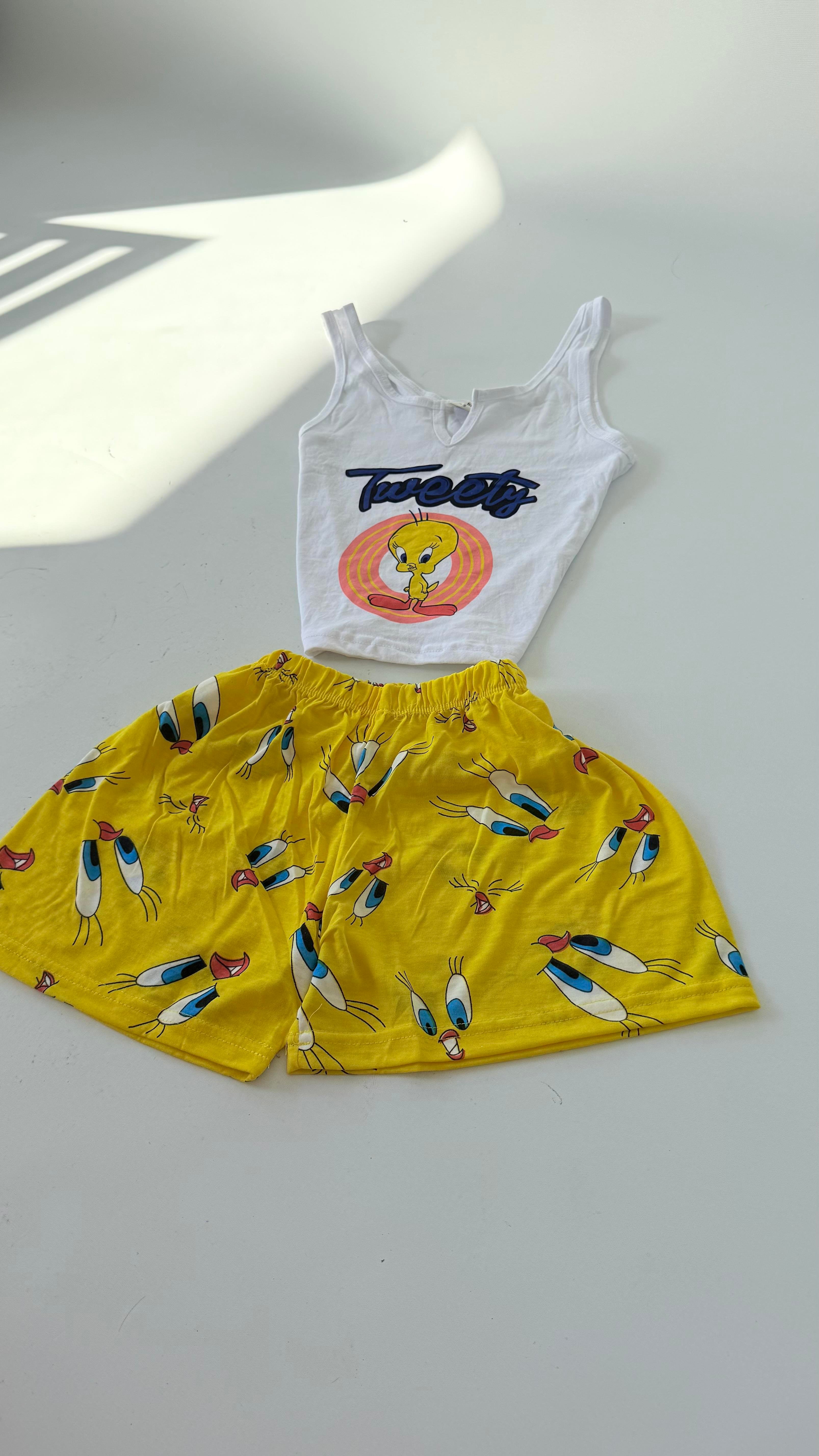 Tweety Şort Takım Sarı
