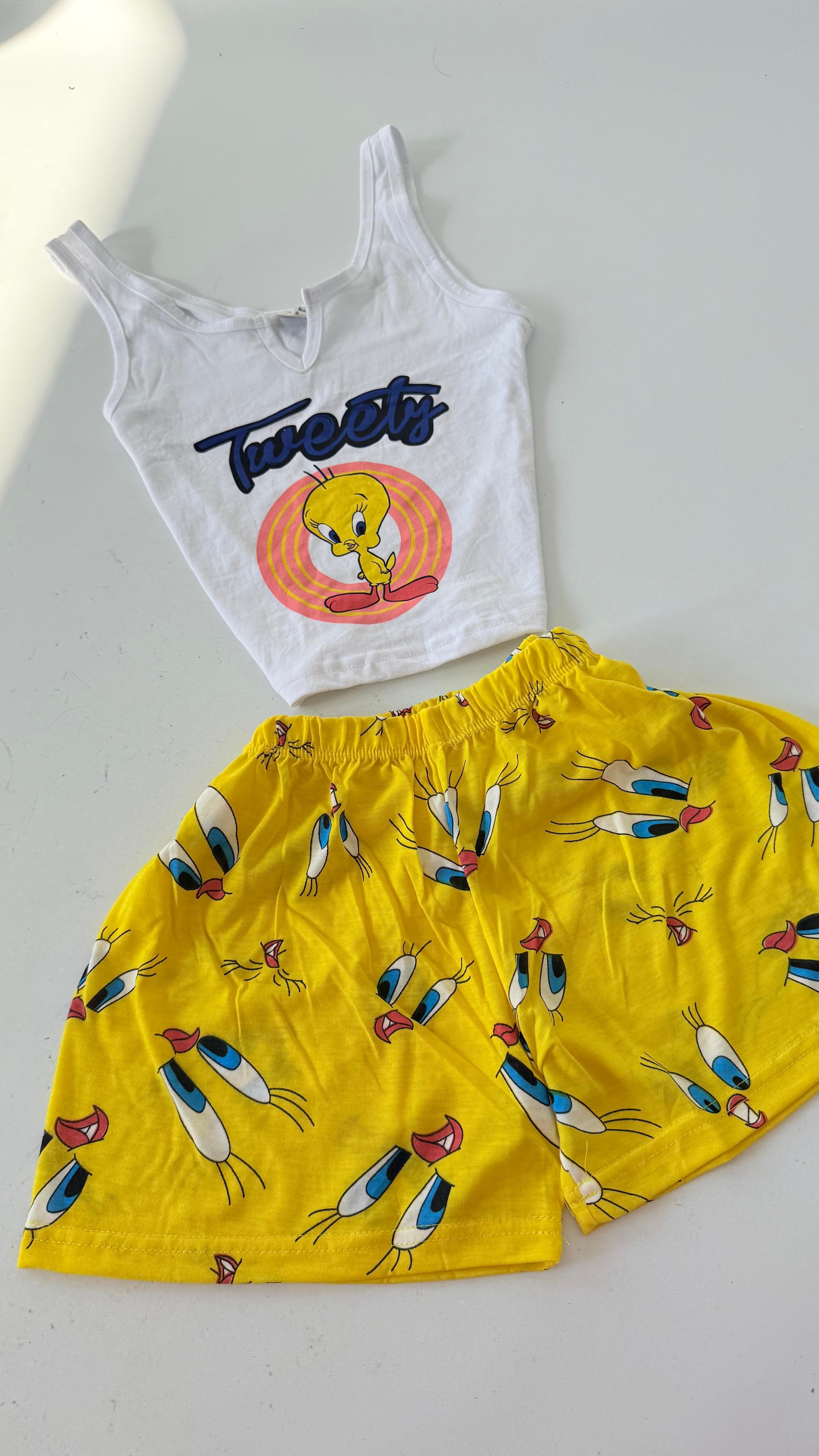 Tweety Şort Takım Sarı