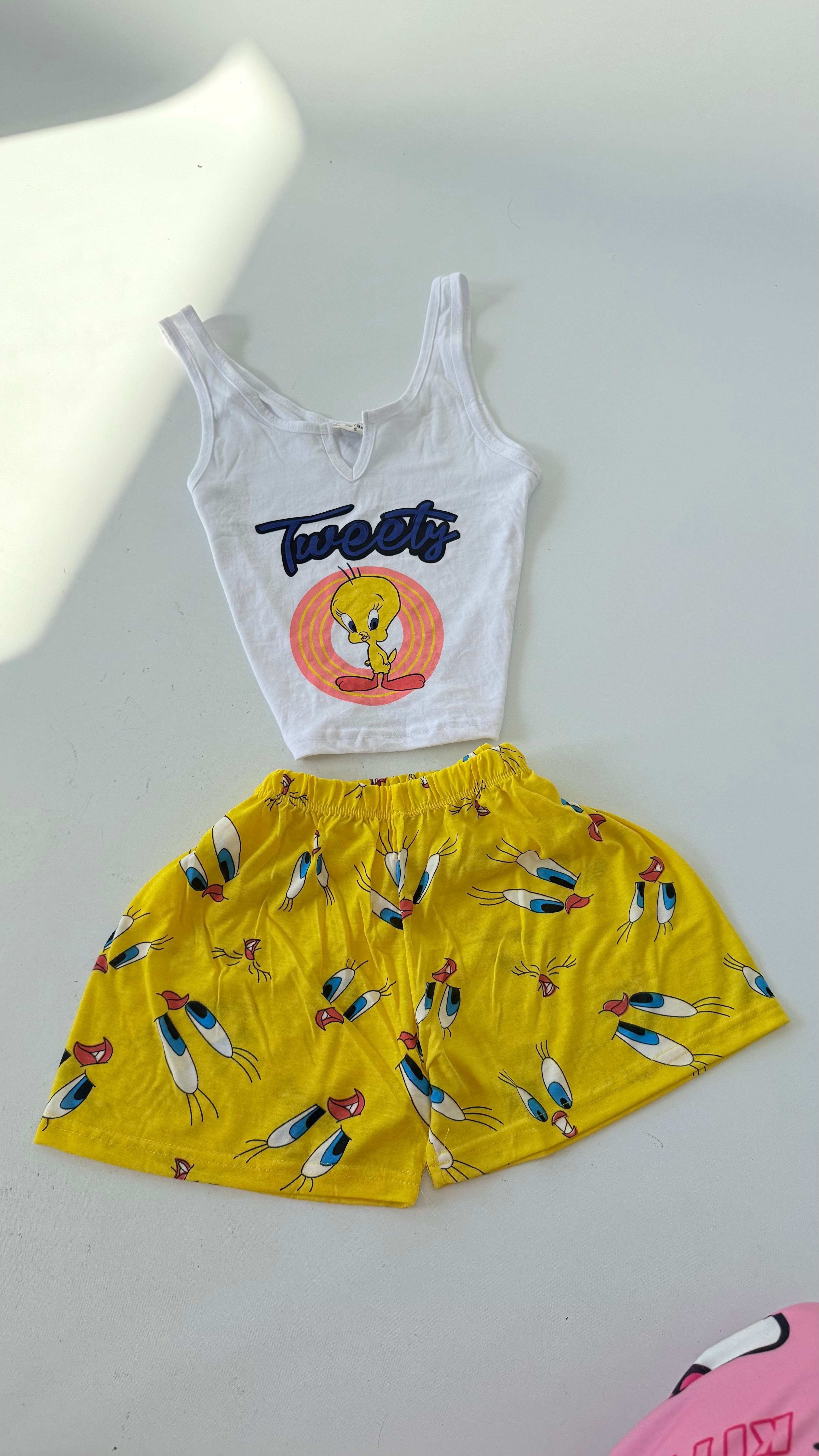 Tweety Şort Takım Sarı