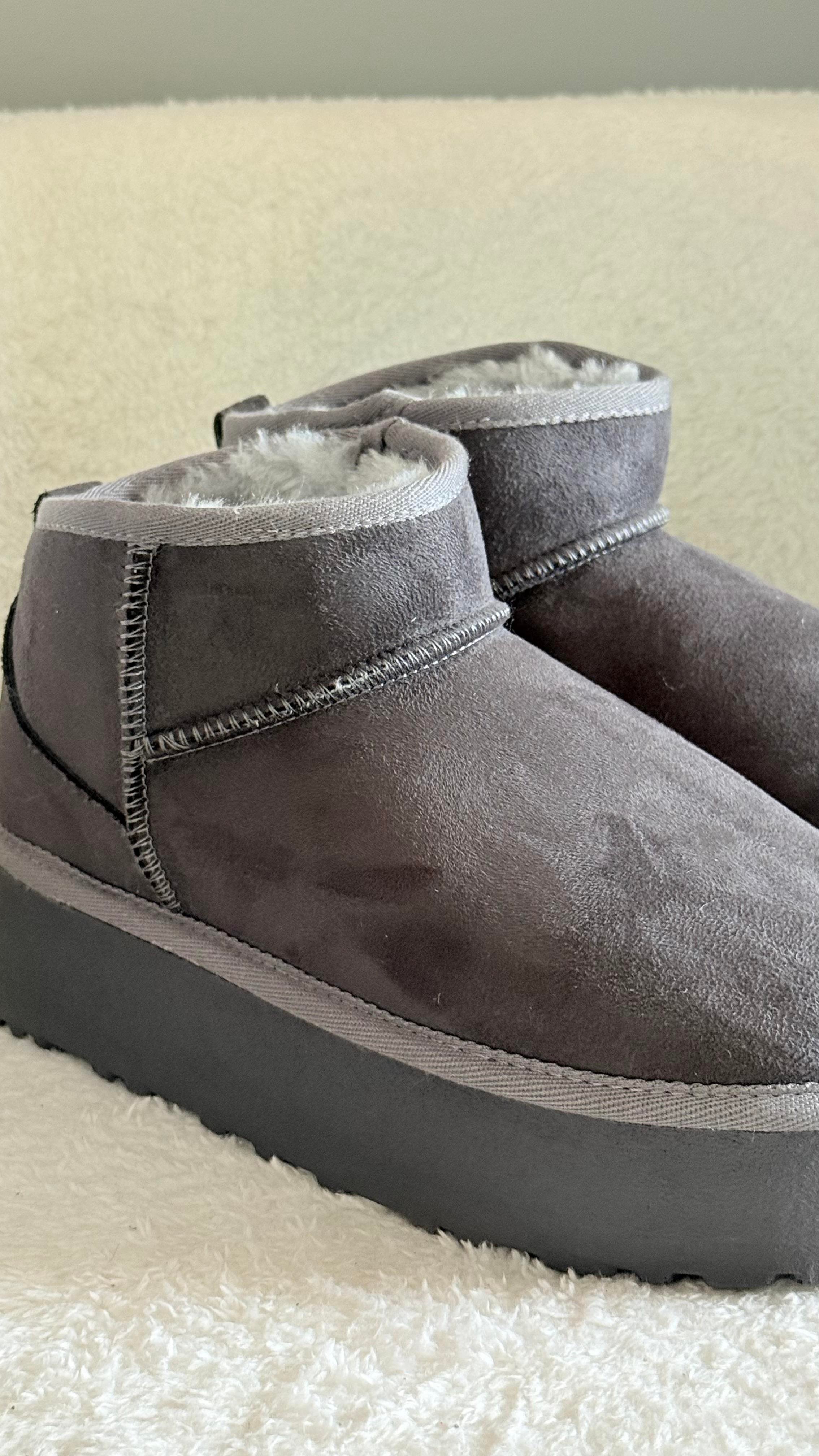 Ugg Bot Uzun Kürklü Gri